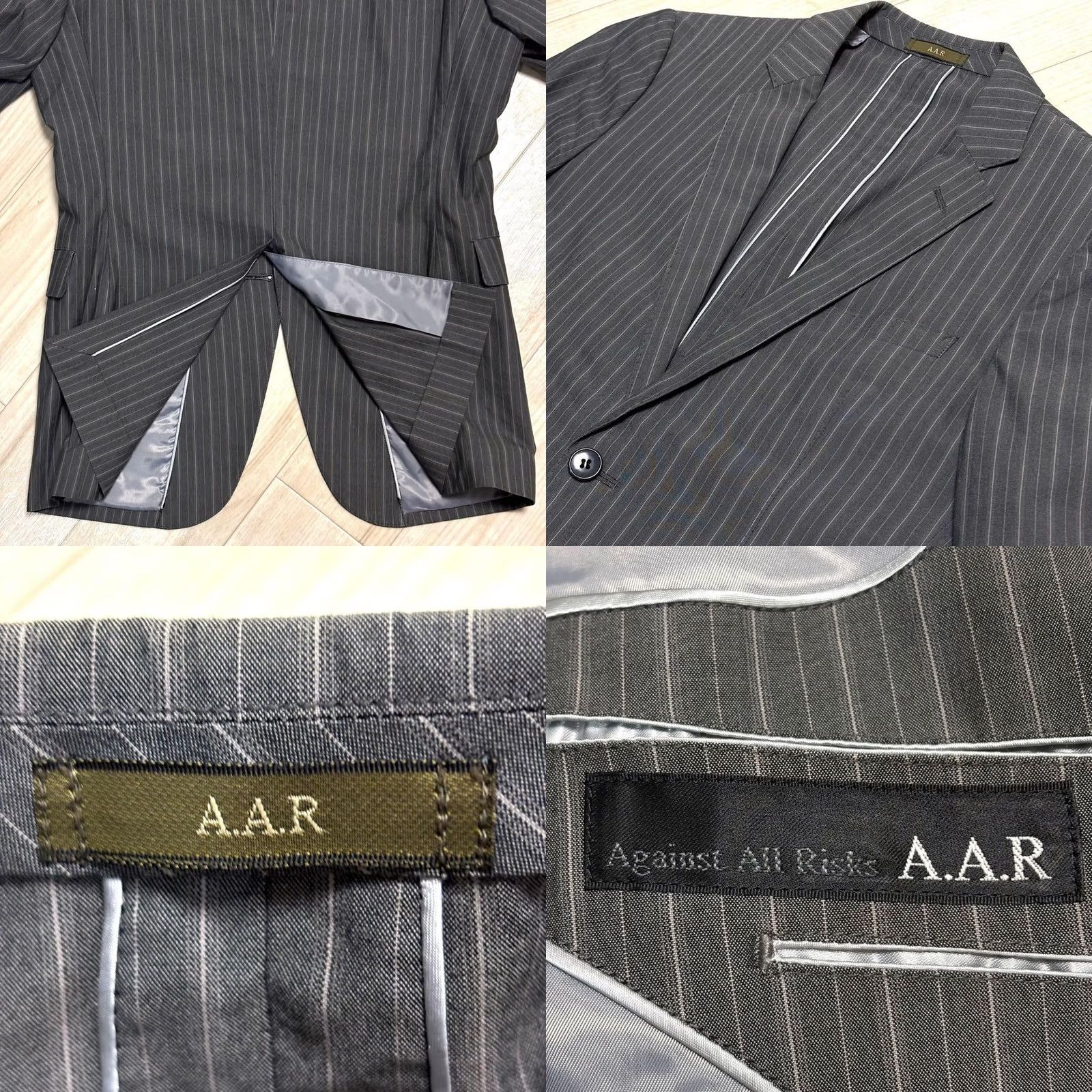 Yohji Yamamoto YOHJI YAMAMOTO X A.A.R RENOWN TAILORED JACKET GRAY COTTON STRIPE MEN SIZE M USED Size US M / EU 48-50 / 2 - 8 Thumbnail