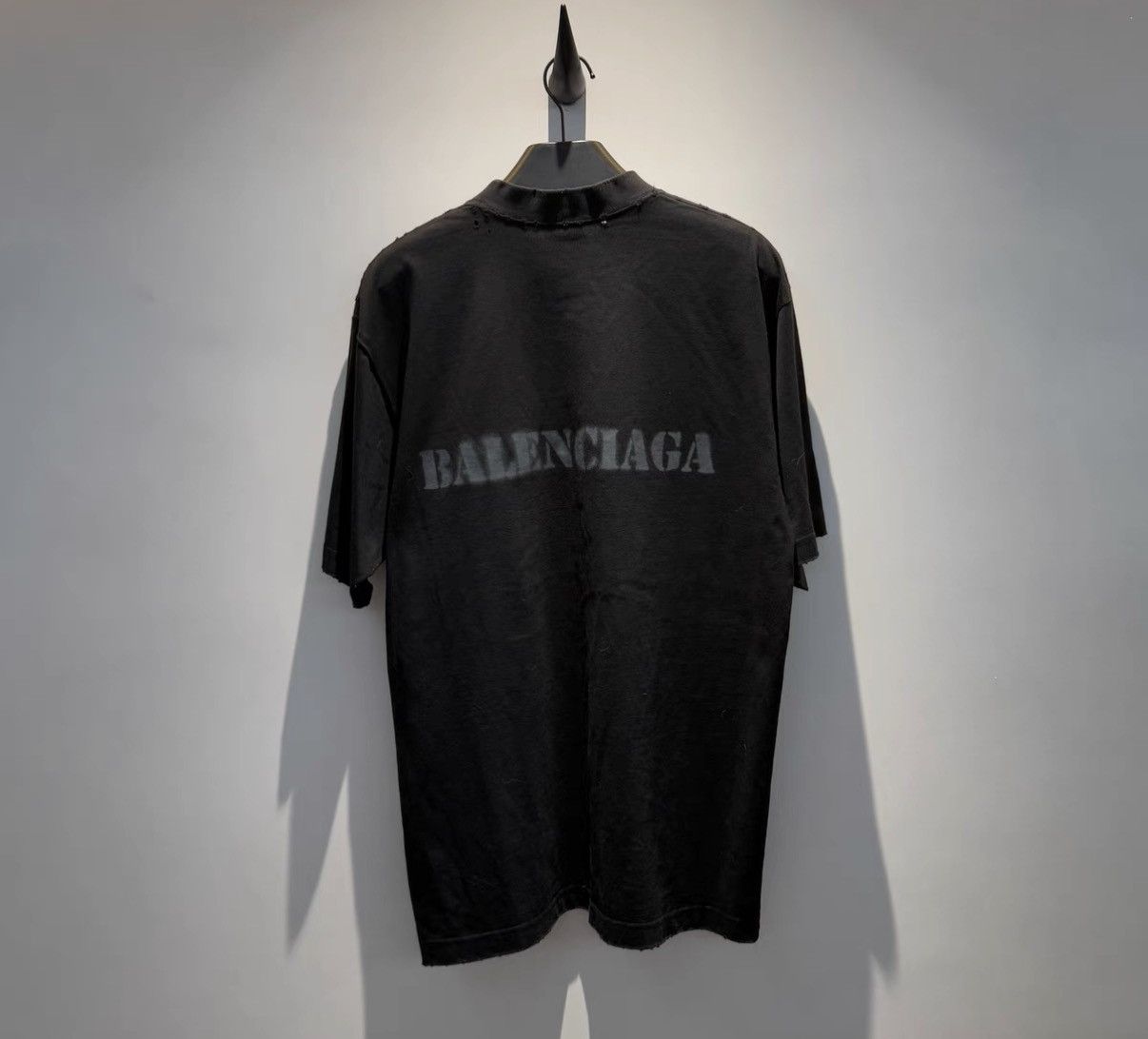 Balenciaga Balenciaga 24SS New Arrival Splatter Paint Distressed Short Size US XXS / EU 40 - 4 Thumbnail