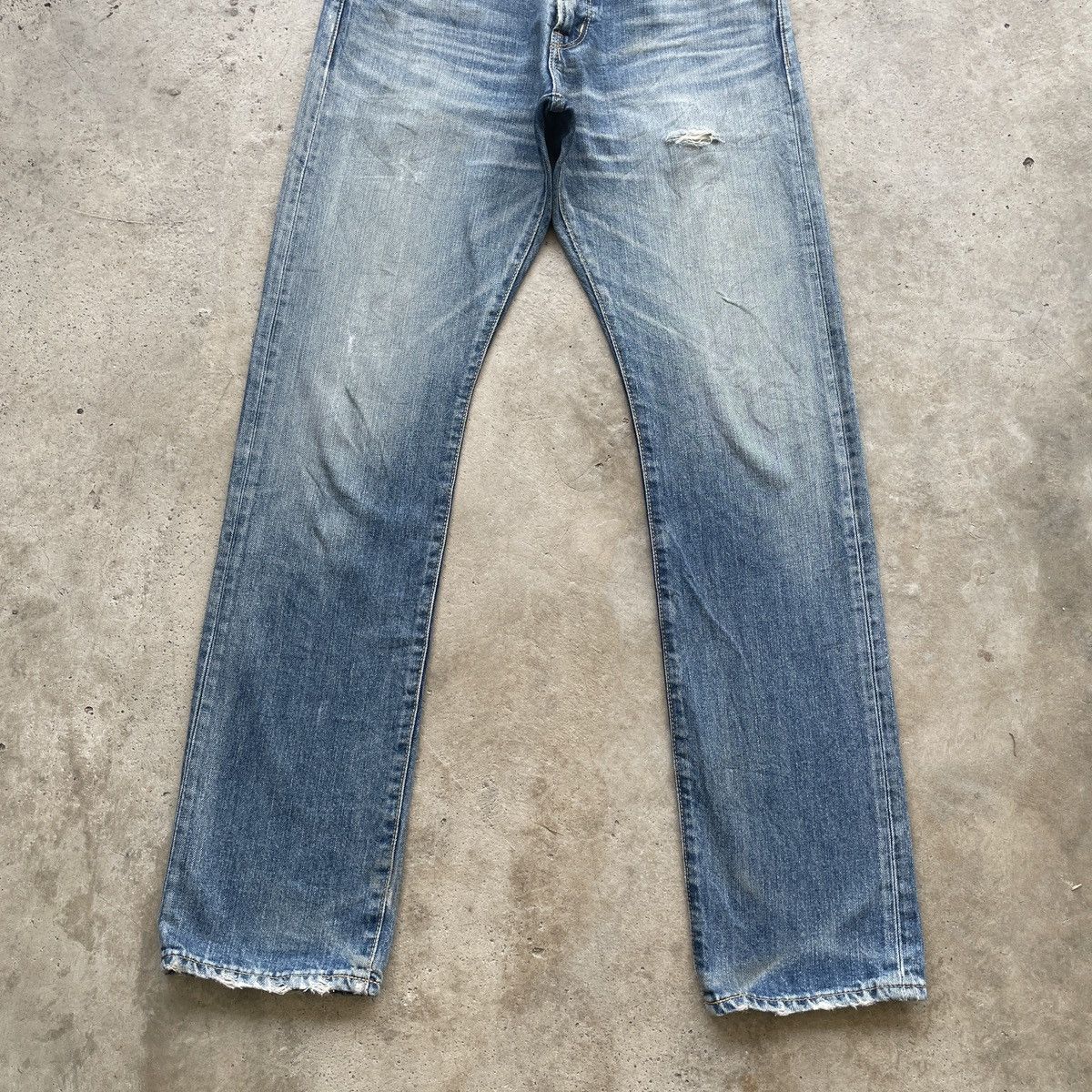 Japanese Brand Vintage Back Number Japan Faded Jeans Distressed Pants W31 Size US 31 - 4 Thumbnail