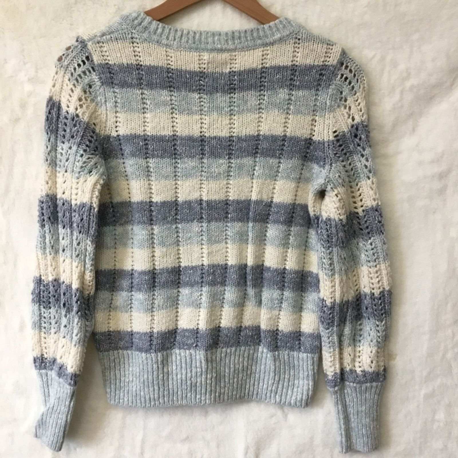 Gap GAP Blue and White Striped Knit Sweater Top Size S / US 4 / IT 40 - 7 Thumbnail