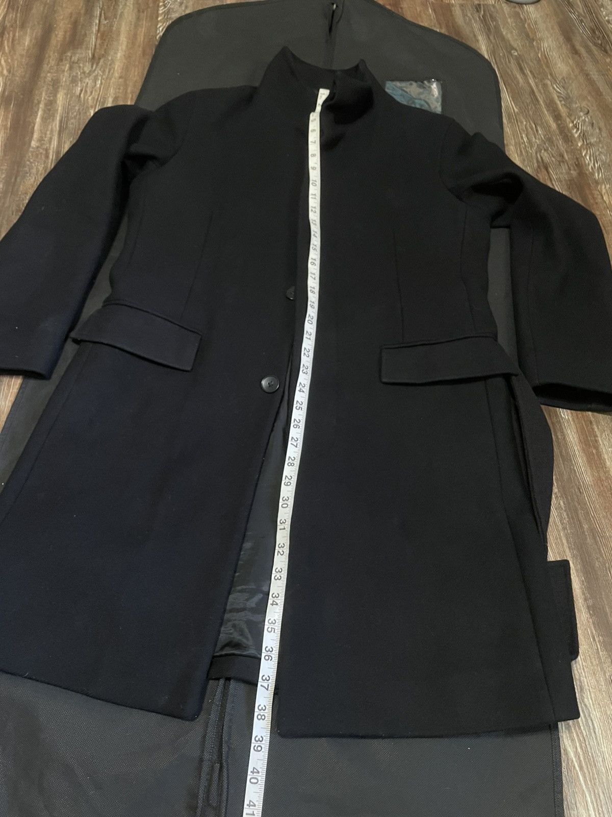 Theory Belvin Custom Belted Coat Black Wool Blend Single Breasted Size US M / EU 48-50 / 2 - 6 Thumbnail