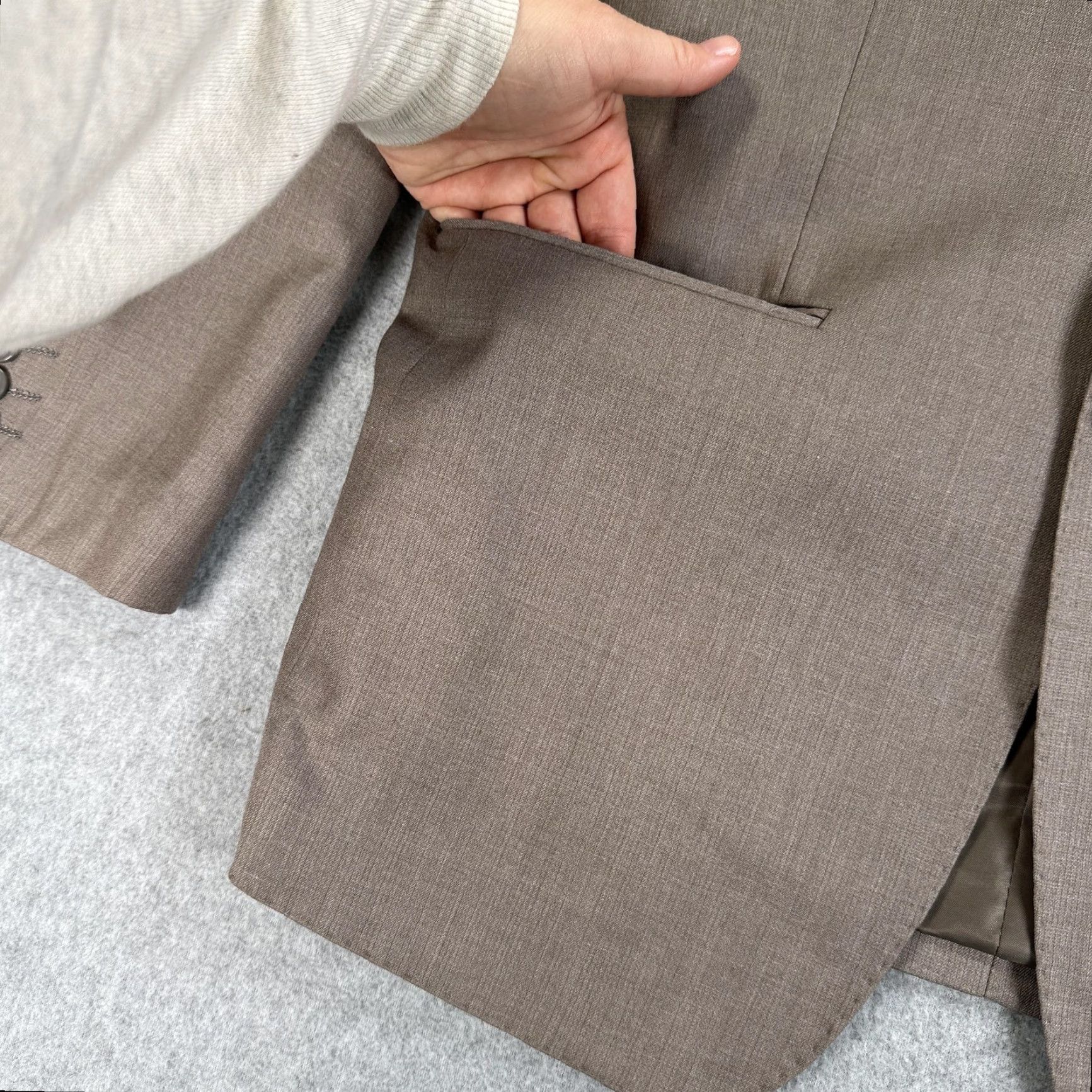 Giorgio Armani Giorgio Armani Blazer Mens 42 Brown Wool Suit Jacket Two-Button Notch Lapel Single-Breasted Size 42R - 2 Thumbnail