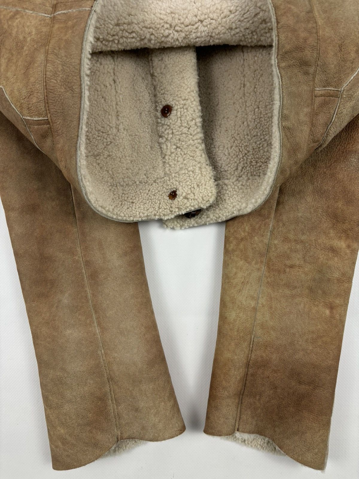 Miu Miu Y2K Dyed Sheep Fur Leather Coat Aviator Jacket Biker Bomber Size M / US 6-8 / IT 42-44 - 22 Thumbnail
