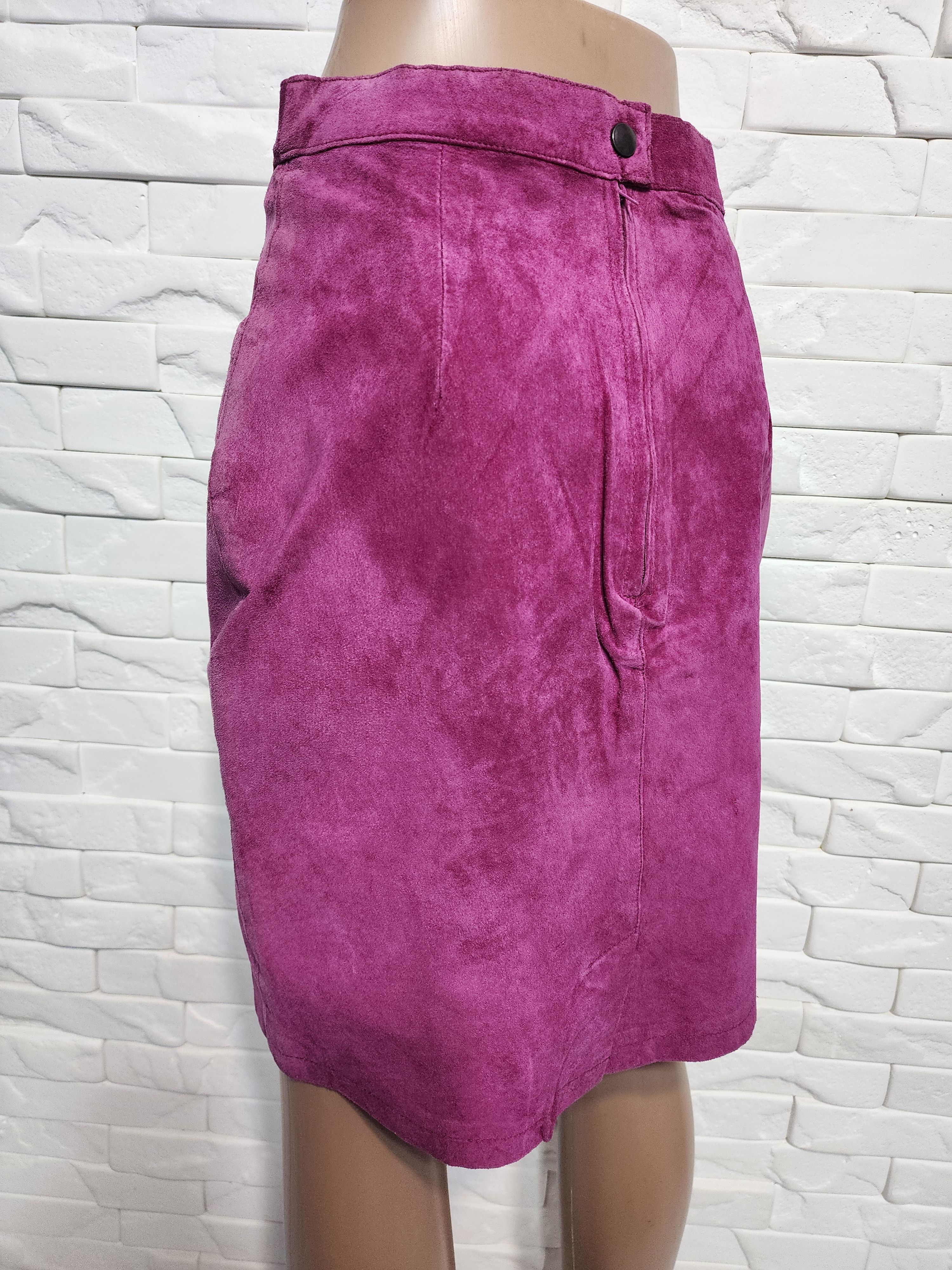 Other Pink Suede Leather Skirt: Size 27" / US 4 / IT 40 - 6 Thumbnail
