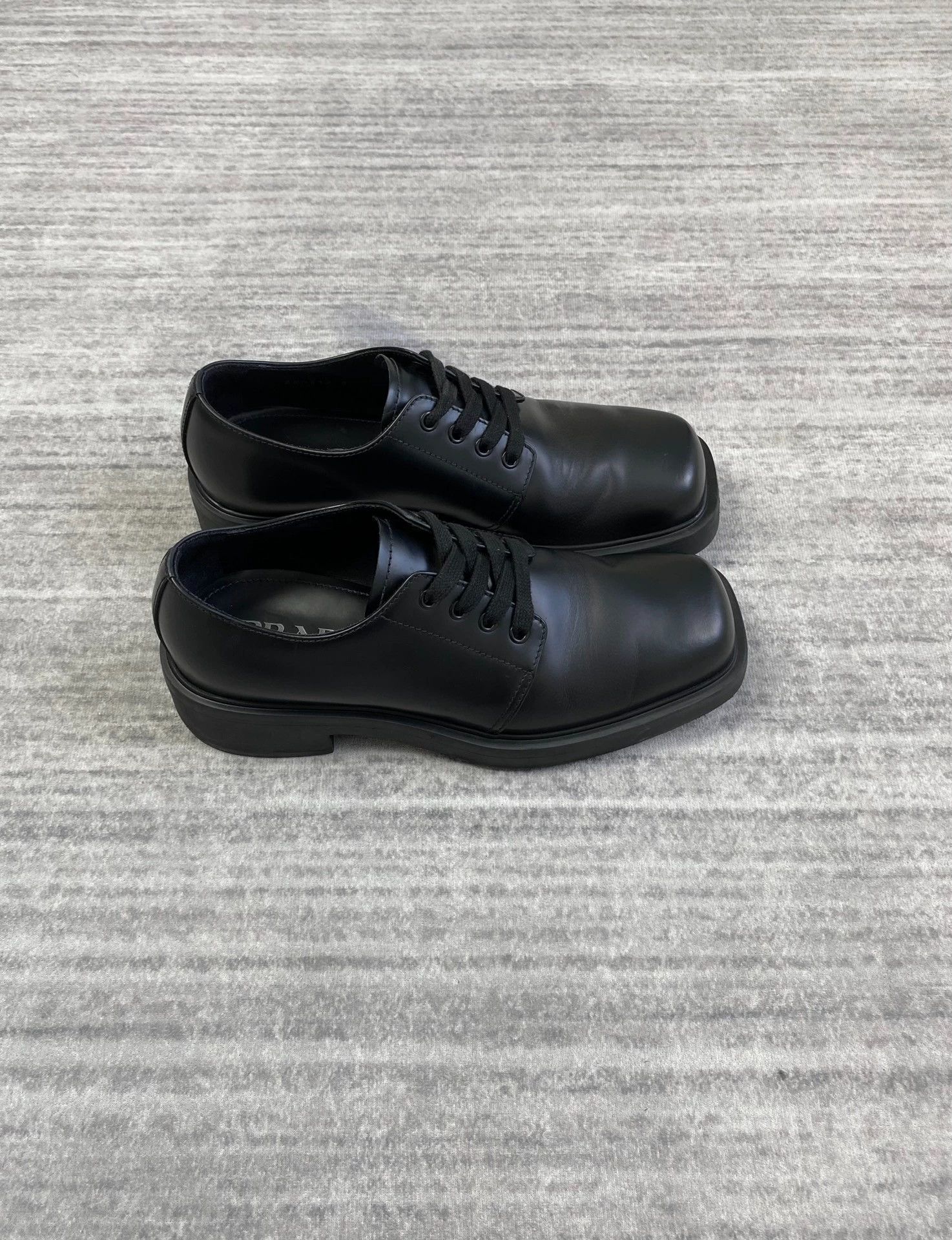 Prada Prada Square Toe Black Derby Shoes (39 UK5) Size US 6 / EU 39 - 2 Thumbnail