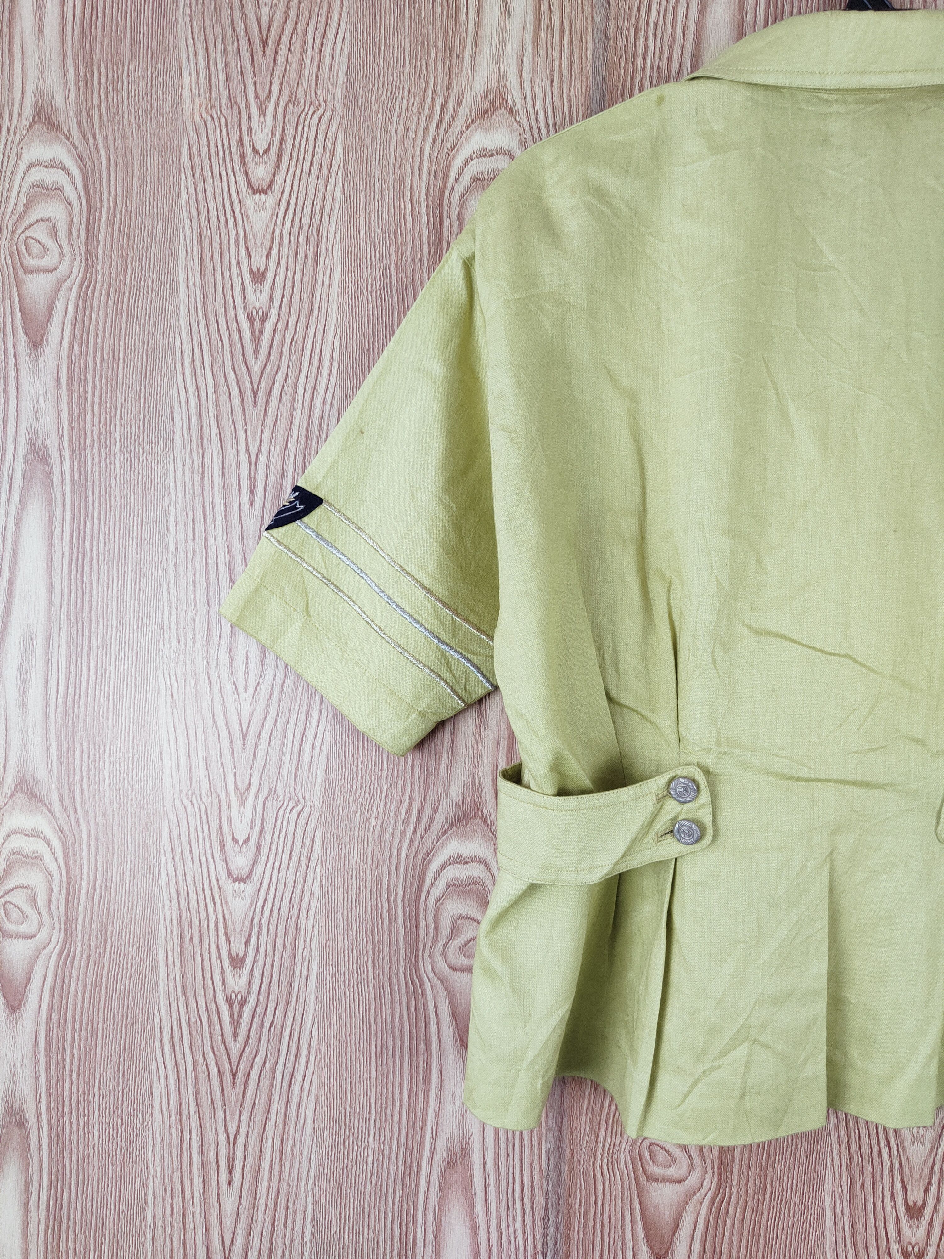 Japanese Brand × Vintage Franca V.Paoloni Green Button Up Short Sleeve Shirts Size M / US 6-8 / IT 42-44 - 9 Thumbnail
