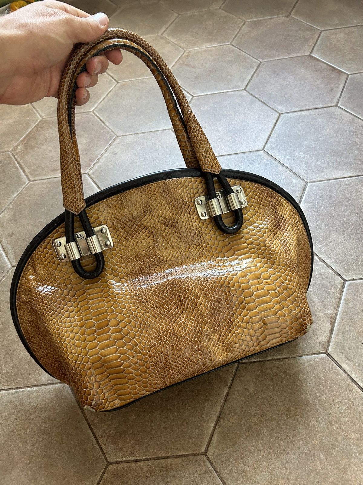 Japanese Brand VINTAGE AVANT-GARDE BAG LEATHER PYTHON ALIGATOR Size ONE SIZE - 4 Thumbnail