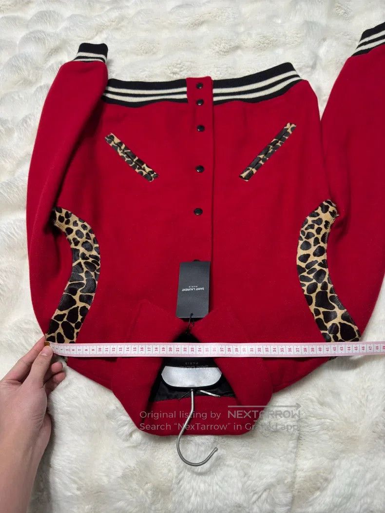 Saint Laurent Paris Saint Laurent Paris Red leopard print baseball jacket Size S / US 4 / IT 40 - 7 Thumbnail