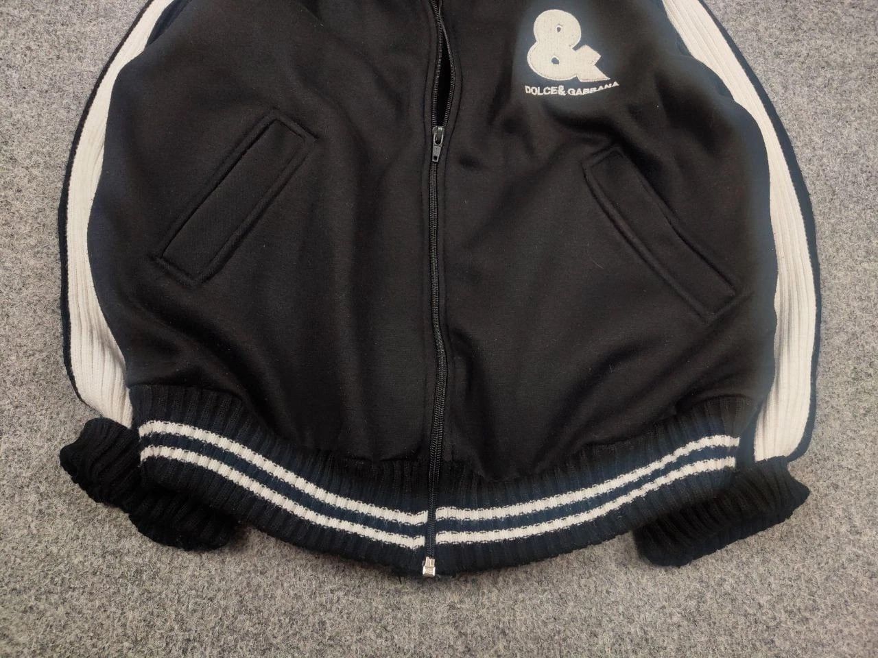 Vintage Vintage Dolce & Gabbana Logo Black ribbed Light Jacket Y2K Size US M / EU 48-50 / 2 - 6 Thumbnail