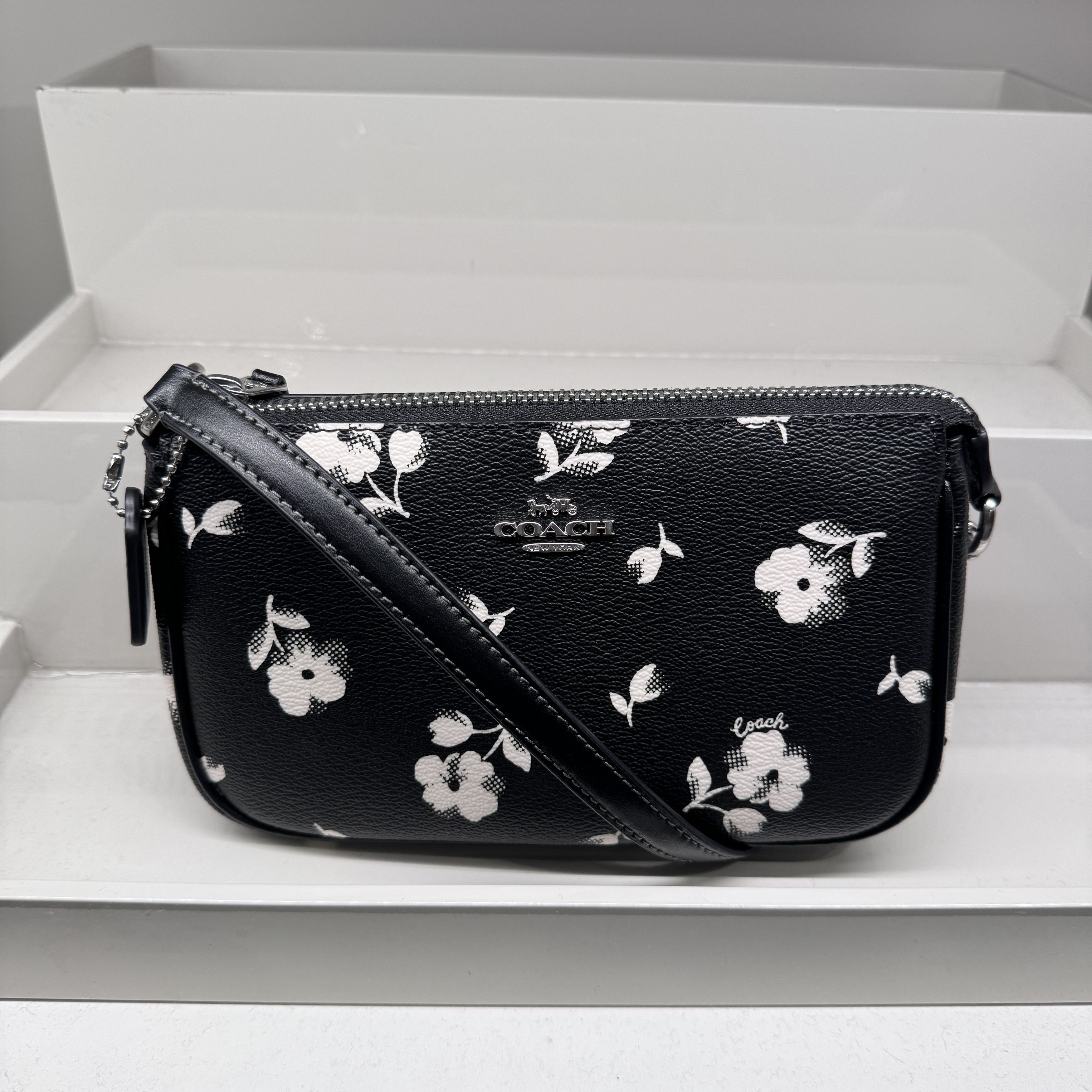 image of Coach Nolita 19 With Floral Print Cp476 in Black, Women's