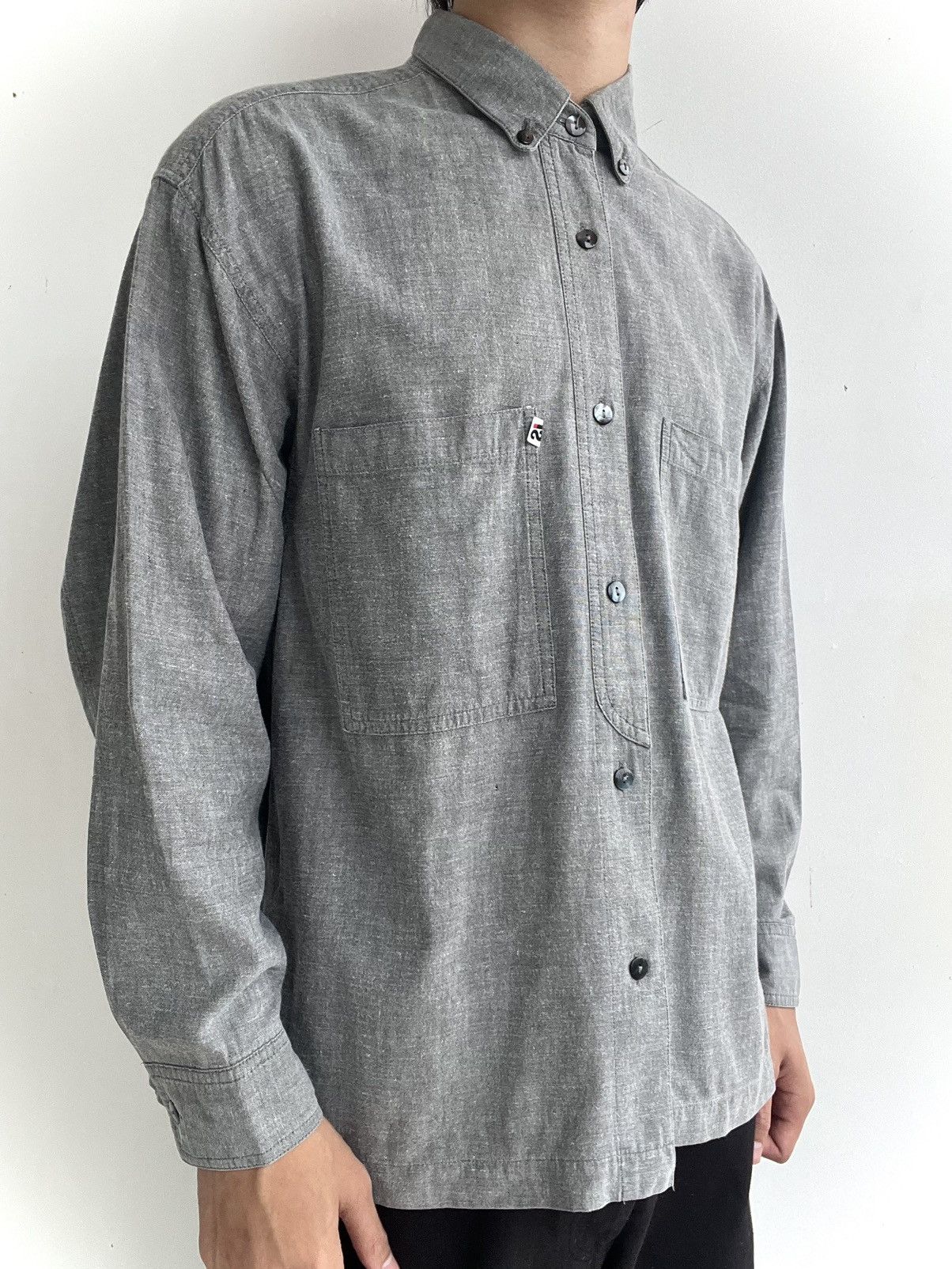 Issey Miyake 1980s I.S Issey Miyake Grey Shirt Size US L / EU 52-54 / 3 - 3 Thumbnail