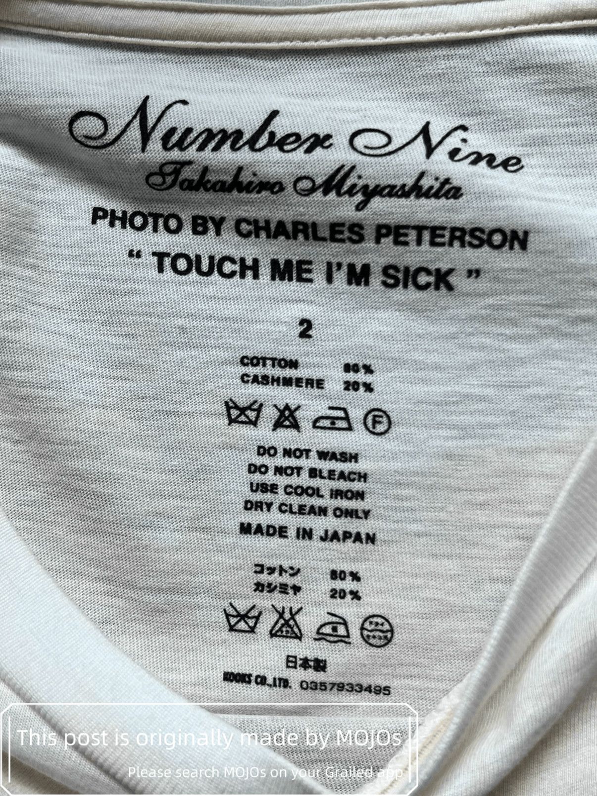 Sz 2 Number Nine Cobain Band Tee mojos291823