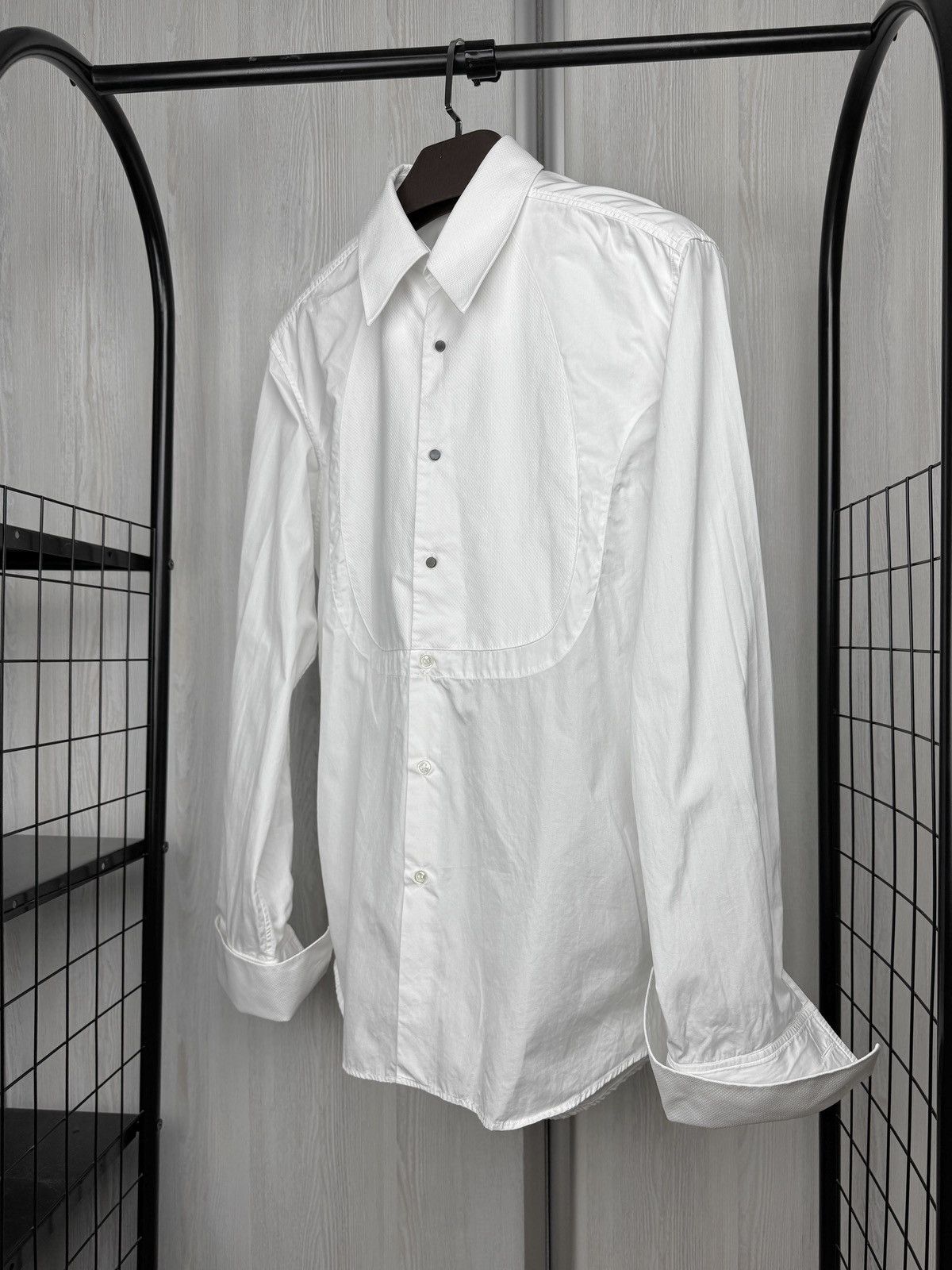 Yves Saint Laurent Yves Saint Laurent 00s White Rare Tuxedo Dinner Shirt sz 40 Size 40R - 5 Thumbnail