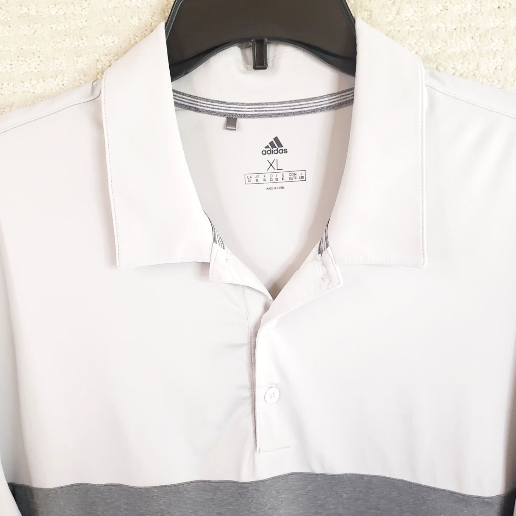 Adidas Adidas Shirt Men's XL White Gray Colorblock Polo Lightweight Golf Casual Shirt XL Men White Gray Size US XL / EU 56 / 4 - 3 Thumbnail