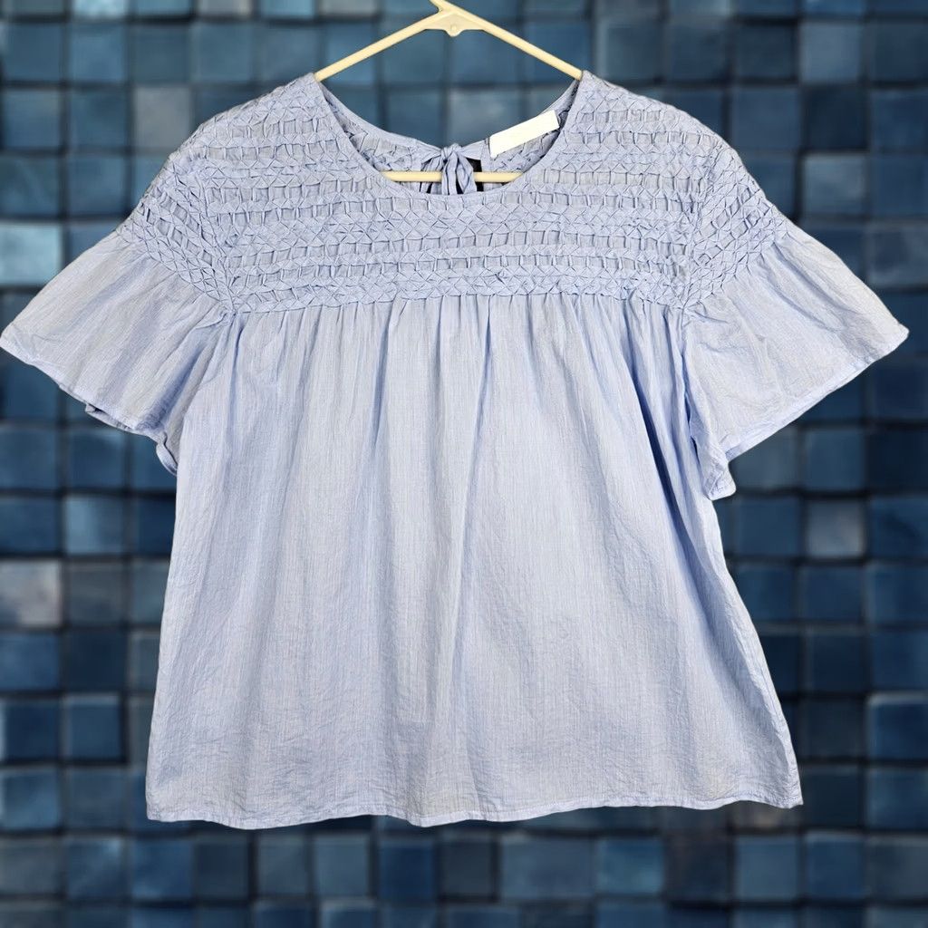 Vintage VINTAGE MERLETTE Lisse Chambray Smocked blue Women’s Blouse XS Shirt Adult XS Blue Solid 90s Mens Boys Girls Size XS / US 0-2 / IT 36-38 - 1 Thumbnail