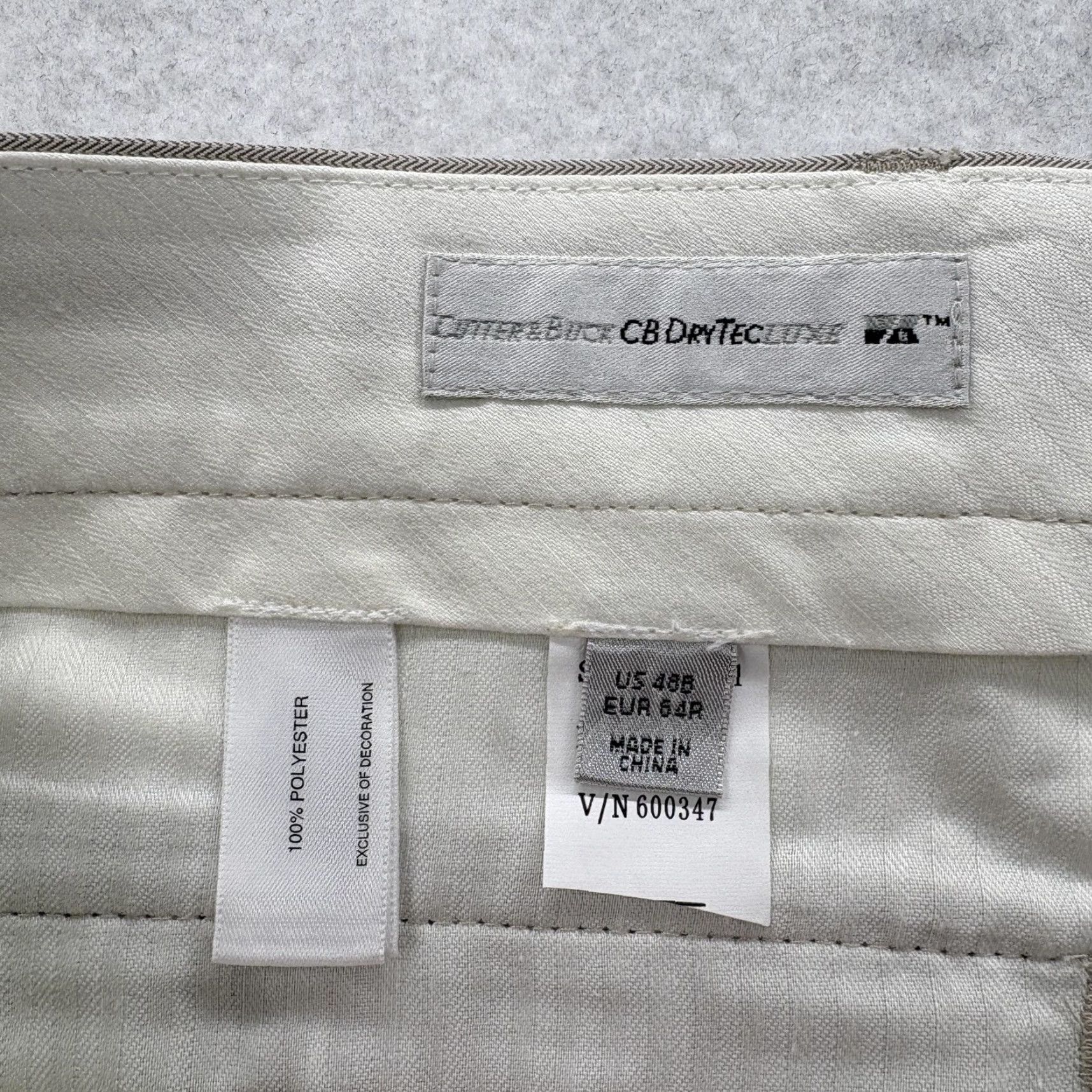 Cutter & Buck Cutter & Buck CB DryTec Luxe Dress Pants Mens 46 Beige Herringbone Big & Tall Dress Pants Casual Business Size US 30 / EU 46 - 6 Thumbnail