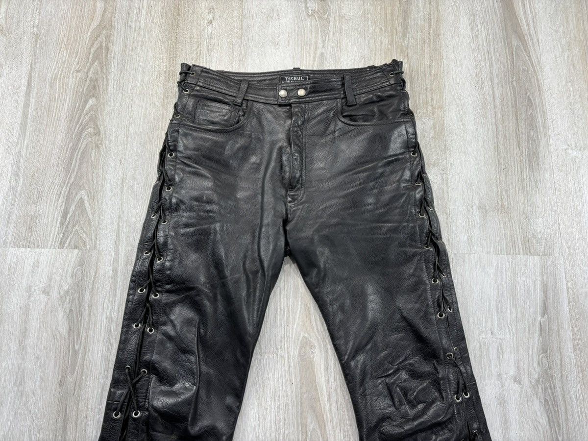 Designer × Leather Mens western leather pants cowboys TSCHUL Size 31 Size US 31 - 3 Thumbnail