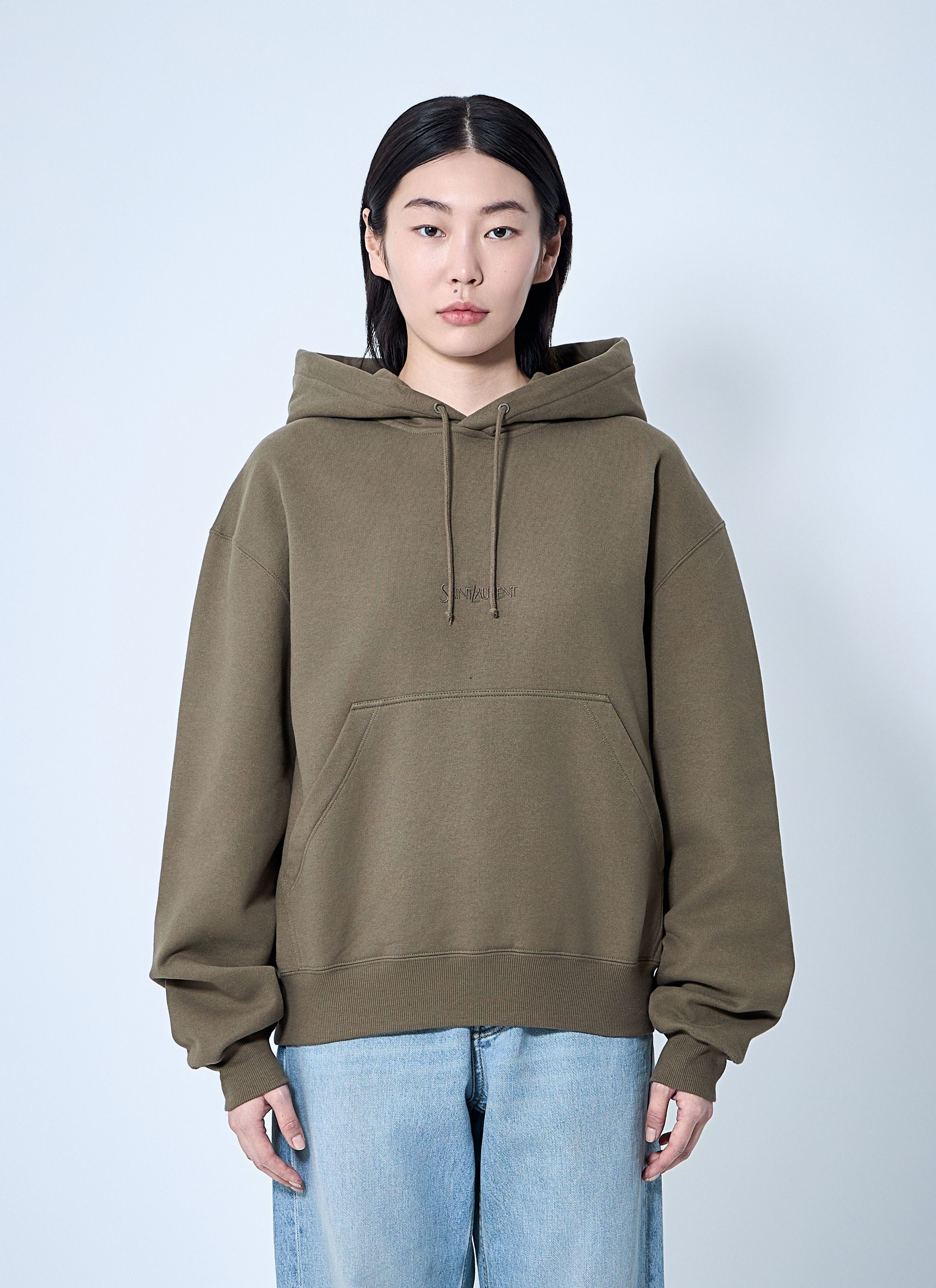 Hooded Logo Motif Sweatshirt