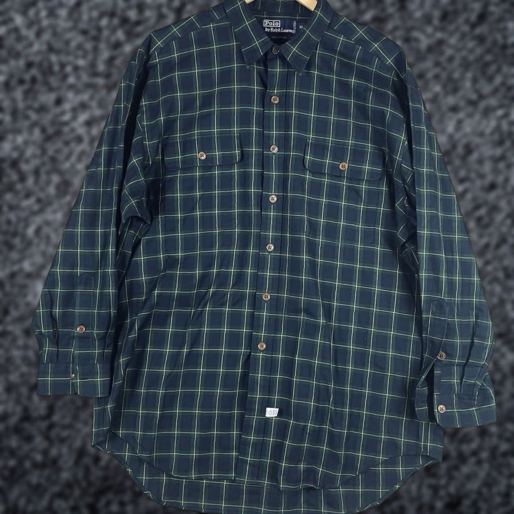 Ralph Lauren VINTAGE Polo Ralph Lauren Shirt Men’s XL Plaid Button Up Windowpane Pony T278 Size US XL / EU 56 / 4 - 1 Thumbnail