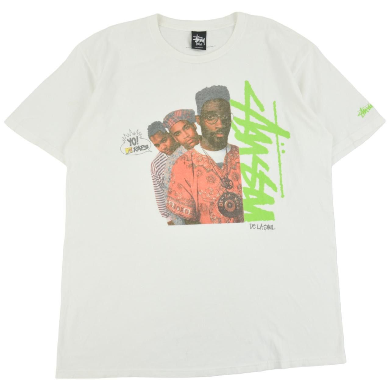 image of Vintage Stussy De La Soul T Shirt Size L in White, Men's