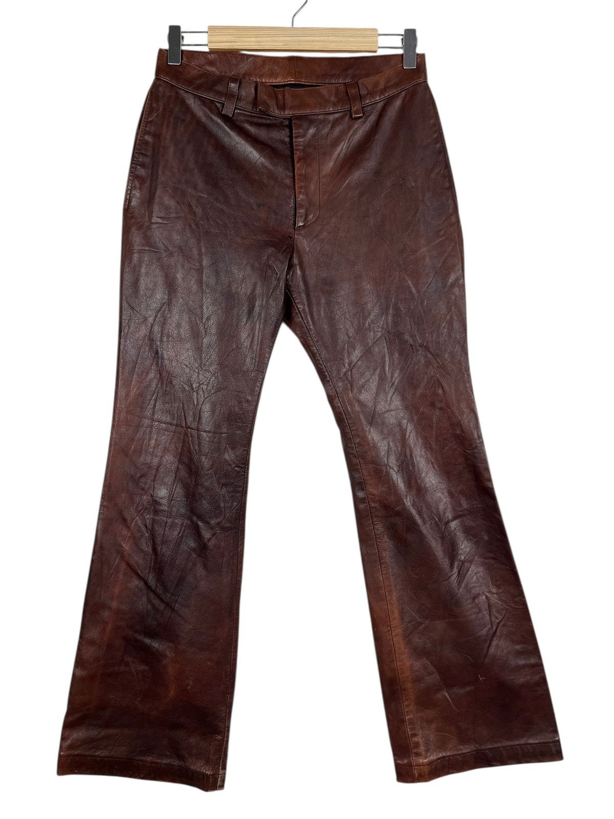 Japanese Brand 🔥 BIGLIDUE LEATHER TROUSER PANT MADE IN JAPAN Size US 29 - 1 Thumbnail