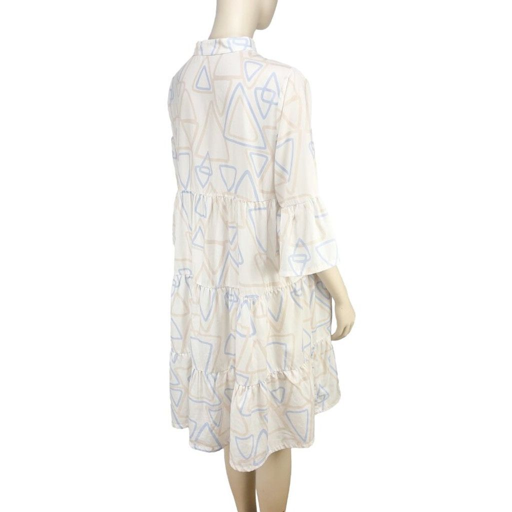 Other UCHUU Designer Mtl Flounce Summer Geometric White Dress 2 Size XS / US 0-2 / IT 36-38 - 3 Thumbnail