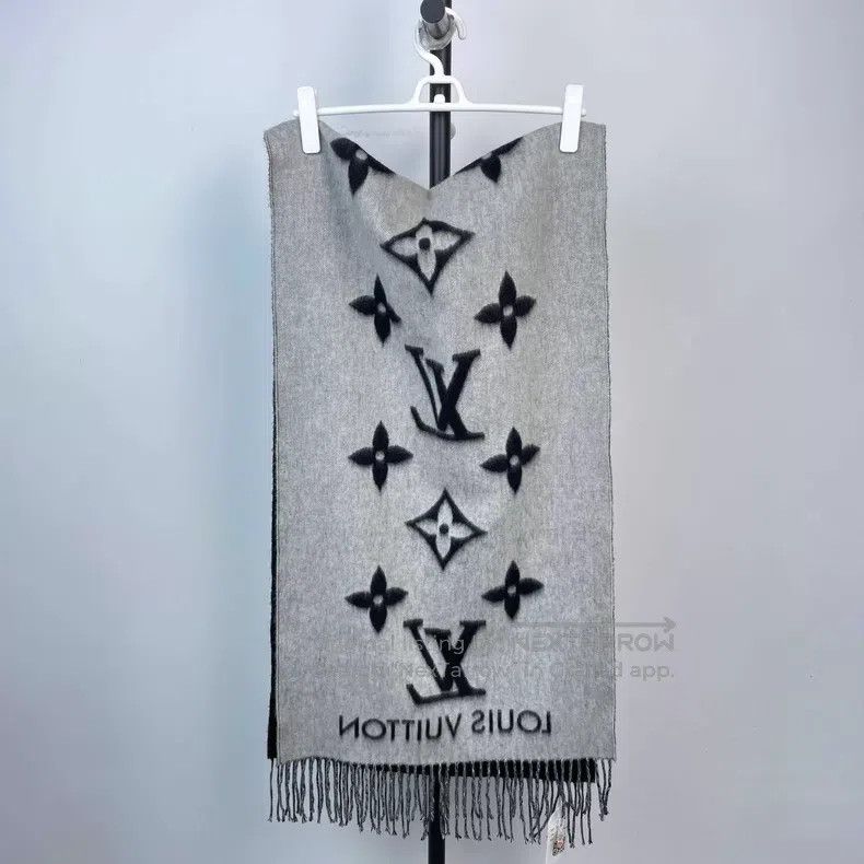 Louis Vuitton Louis Vuitton Black and grey full-printed cashmere double- Size ONE SIZE - 7 Thumbnail