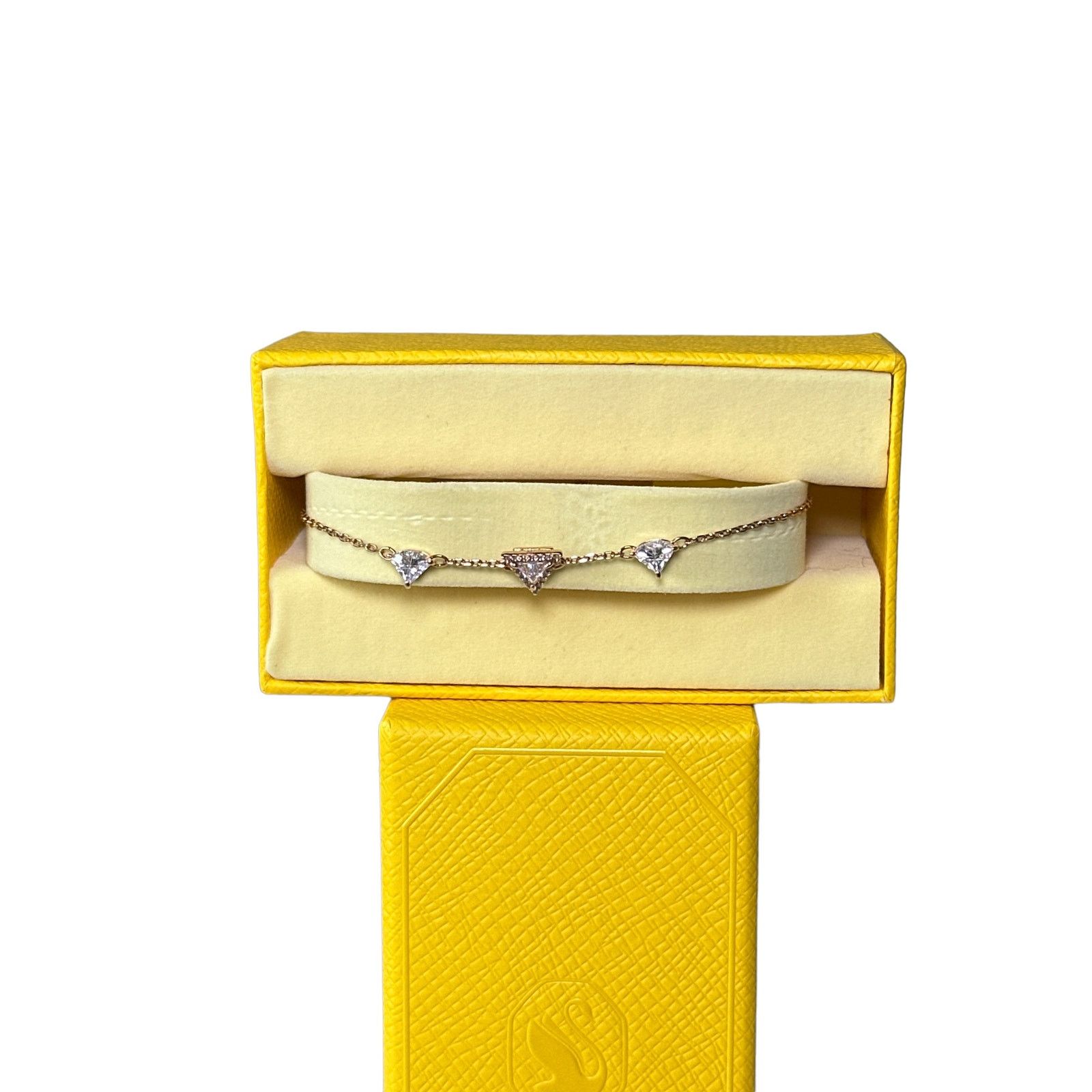 Swarovski Ortyx bracelet Triangle cut, White, Rose gold M