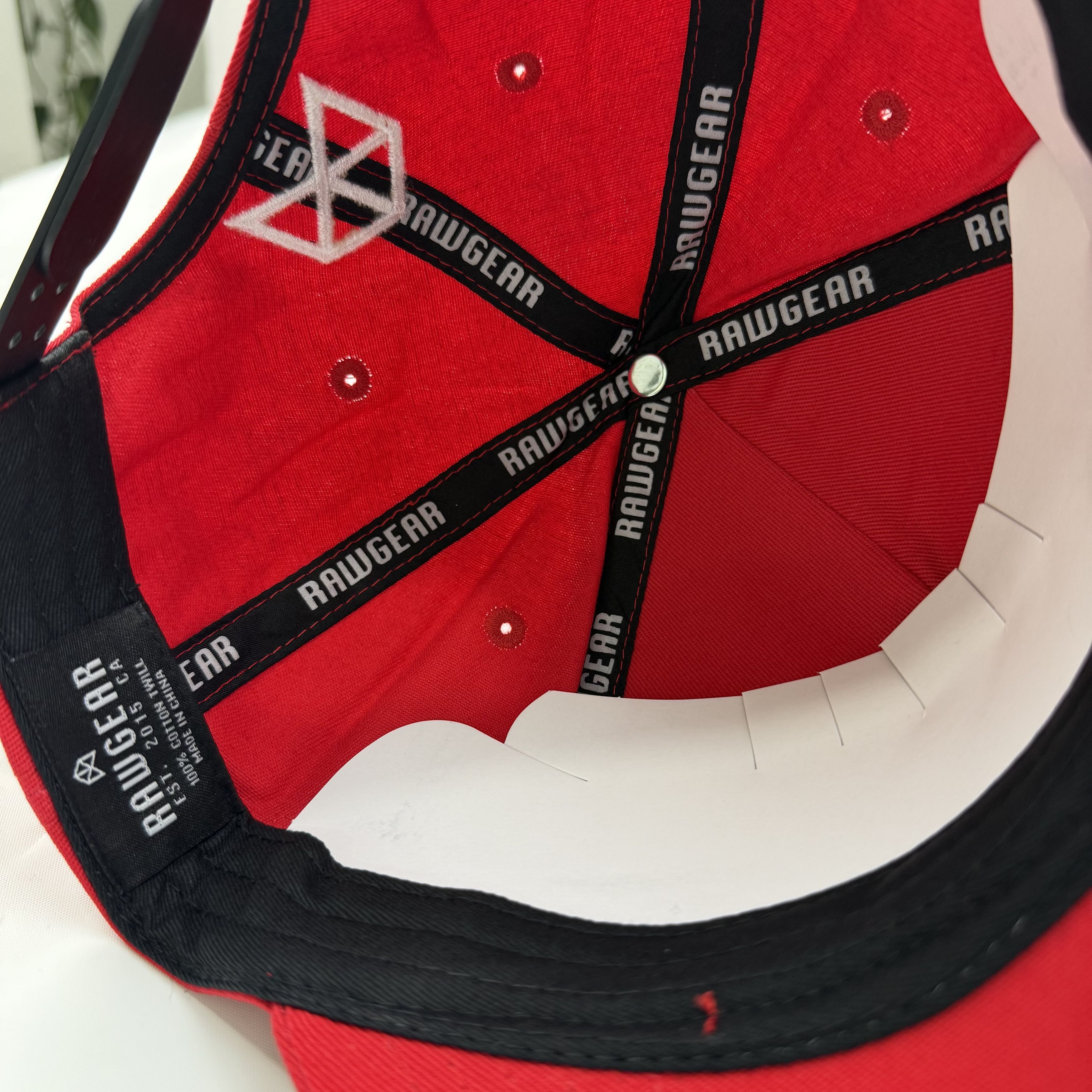 Other Rawgear Mens Red Snapback Hat RAW Cotton Cap Adjustable Size ONE SIZE - 8 Thumbnail