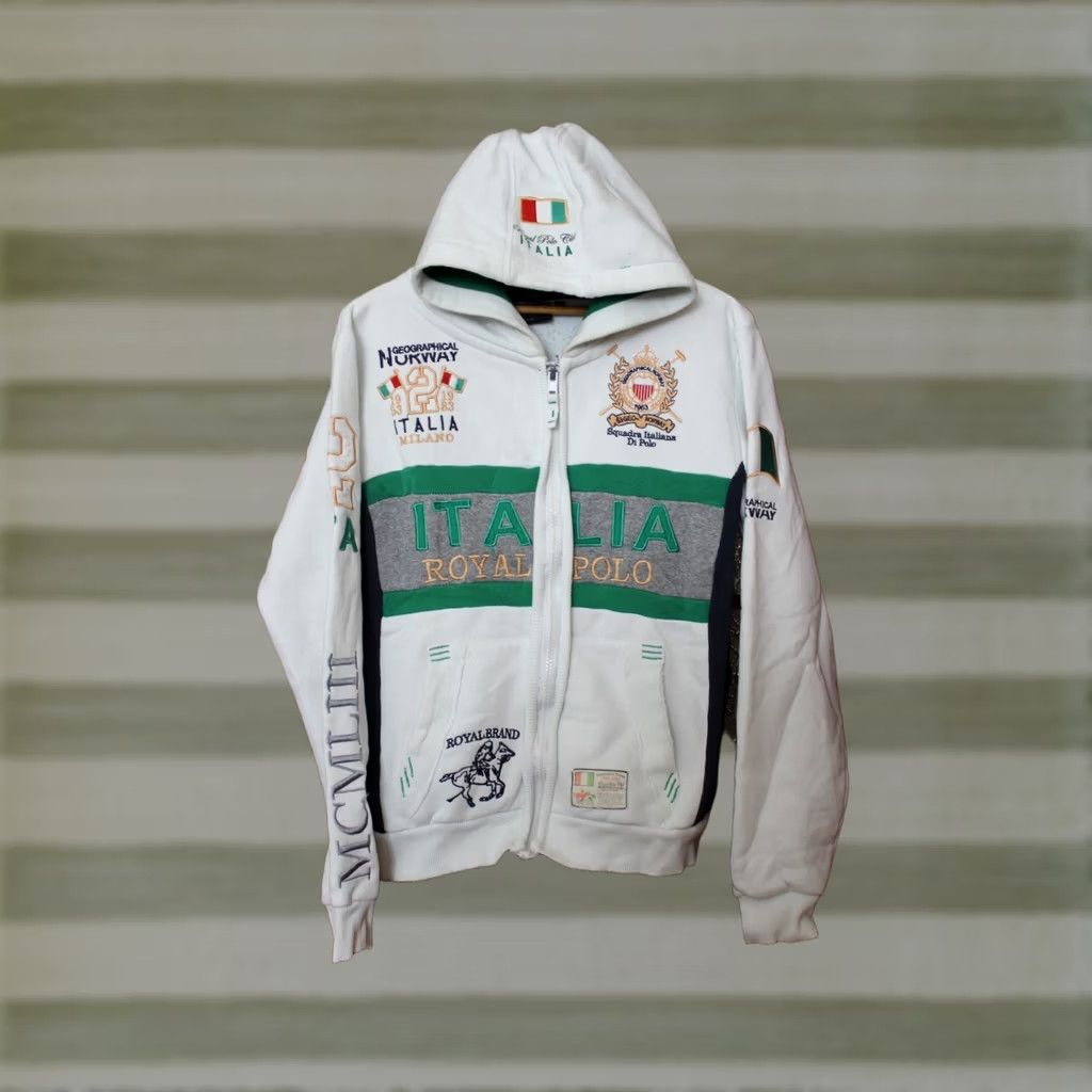 Vintage Norway Geographical Italia Polo Team Hoodie Jacket Zip L White Mens Regular Size L Hoodie Women none? Size US L / EU 52-54 / 3 - 1 Thumbnail