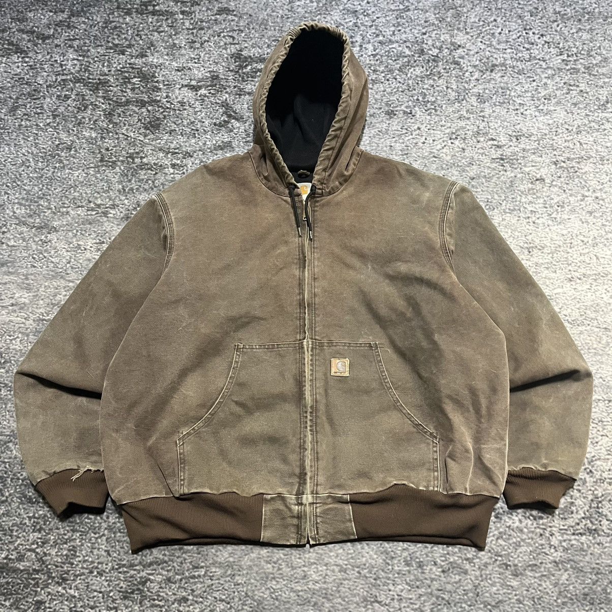 Carhartt VINTAGE CARHARTT BROWN FADED DISTRESSED HOODED JACKET XXL Size US XXL / EU 58 / 5 - 3 Thumbnail