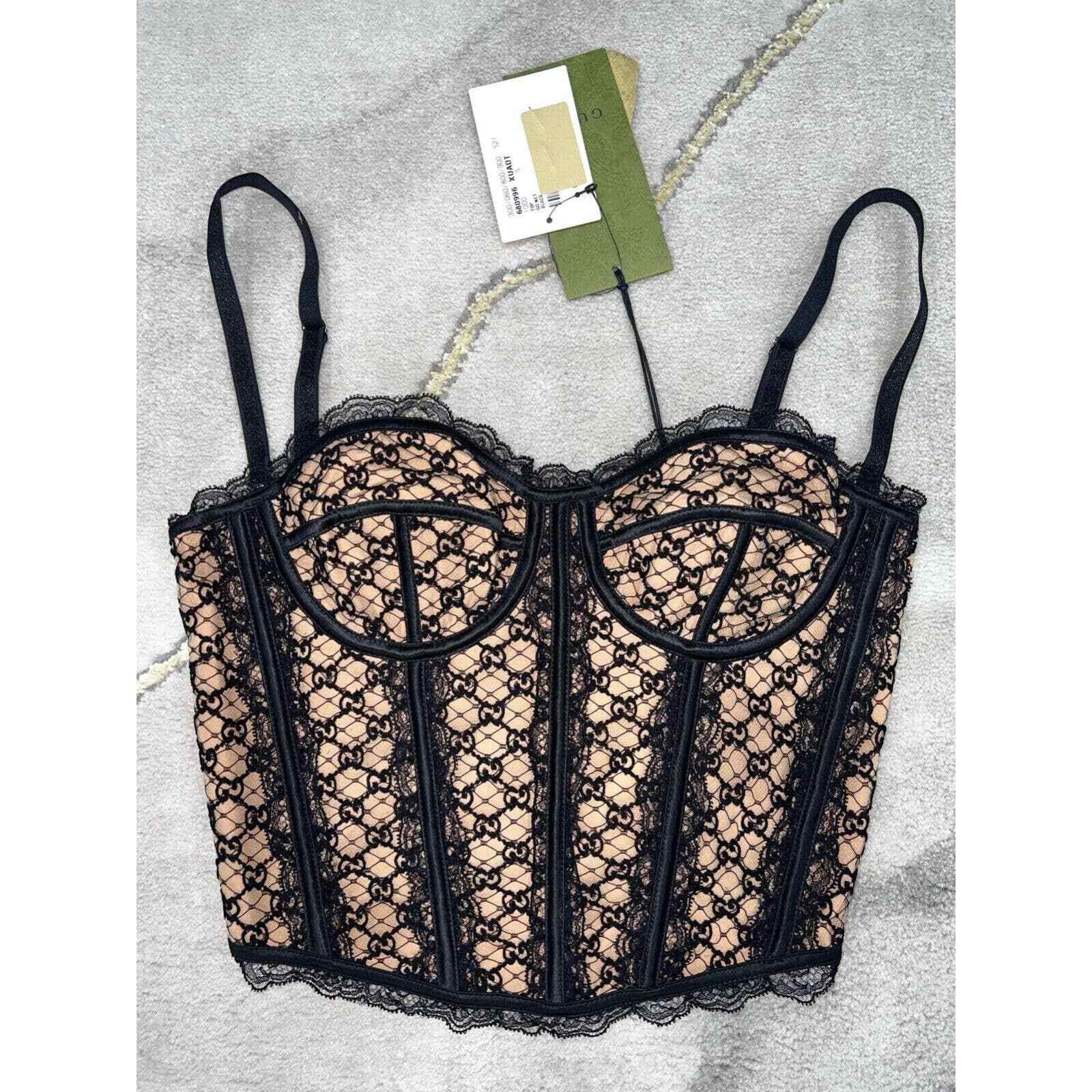 Gucci Gucci Net Corset Black Nude Bustier Lace Shirt Top S Small Size S / US 4 / IT 40 - 3 Thumbnail