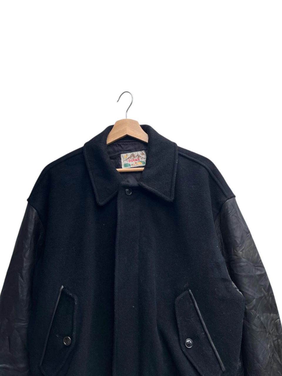 Japanese Brand Vintage D. Grace Sheepskin Leather Sleeve Varsity Jacket Size US M / EU 48-50 / 2 - 7 Thumbnail