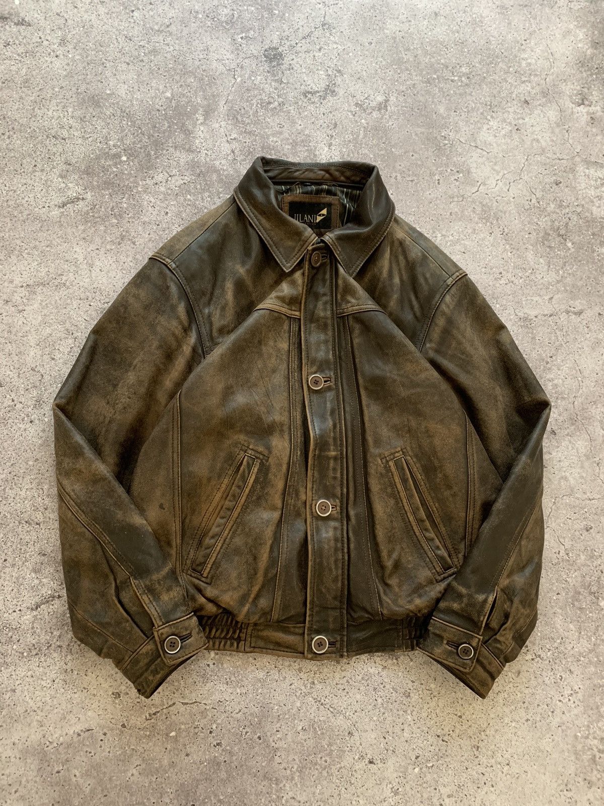 Other Faded Brown Leather Jacket Size US M / EU 48-50 / 2 - 2 Thumbnail