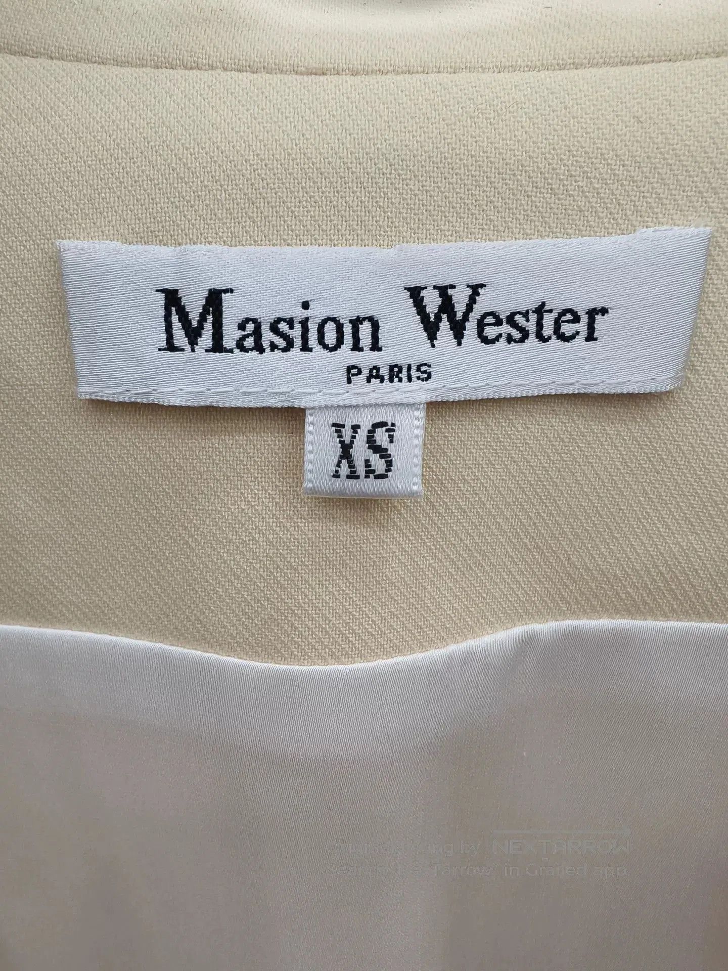 Japanese Brand Maison Wester Flower Blazer in Light Yellow. Size XS / US 0-2 / IT 36-38 - 4 Thumbnail