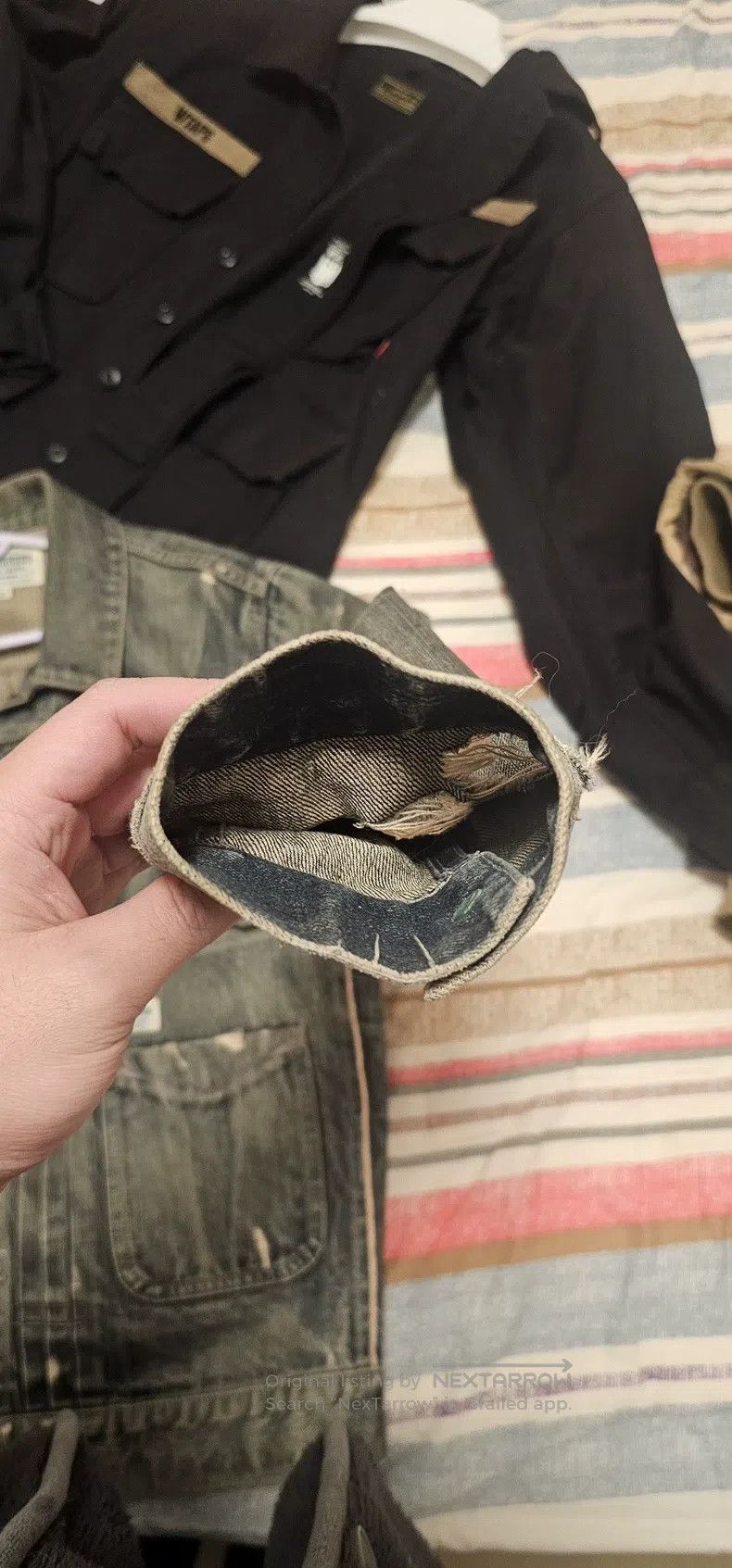 Neighborhood Neighborhood Washed Distressed Destroyed Denim Jacket Size US M / EU 48-50 / 2 - 3 Thumbnail