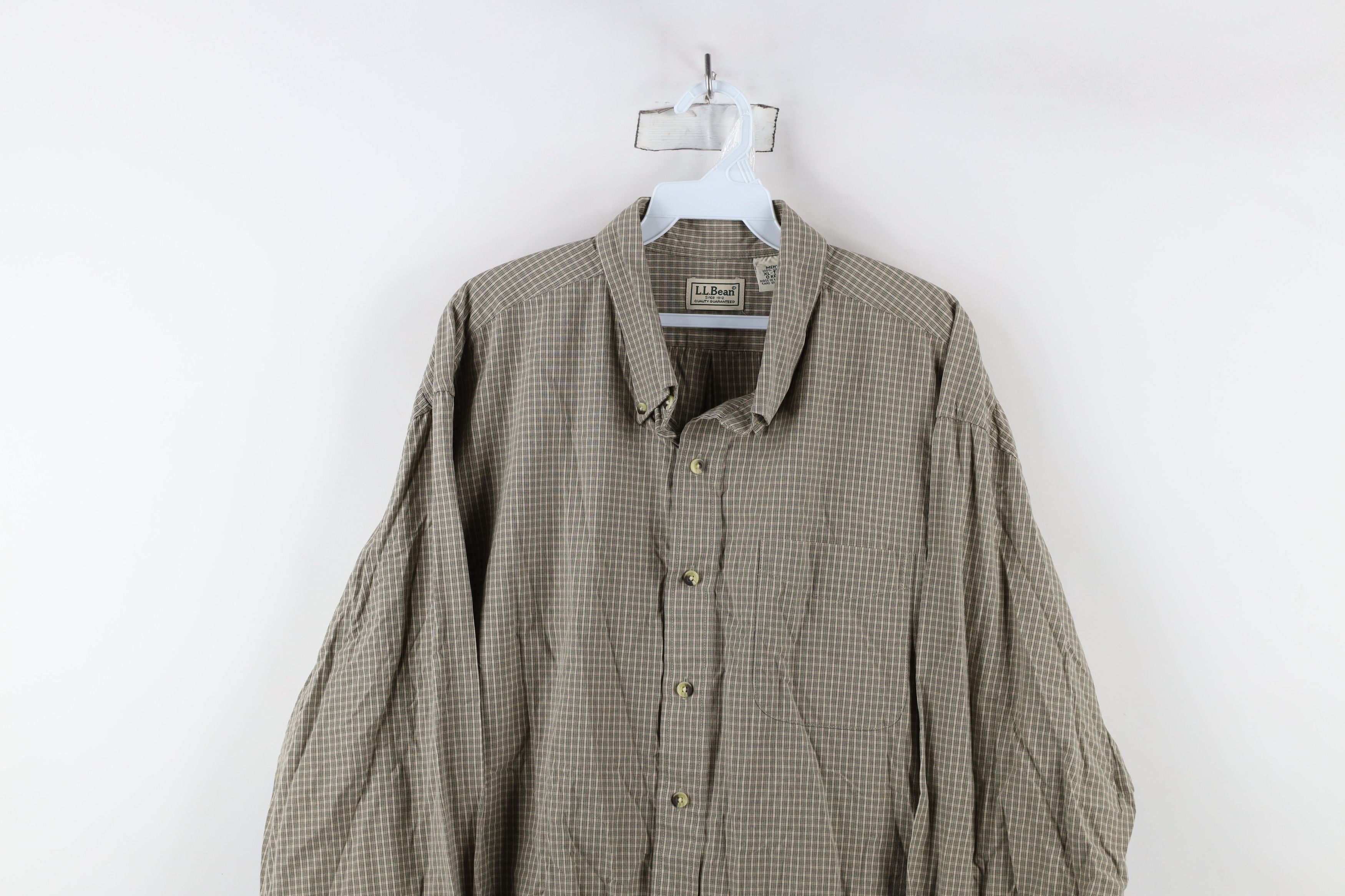 L.L. Bean × Vintage Vintage LL Bean Collared Button Down Shirt Plaid Cotton Size US XL / EU 56 / 4 - 2 Thumbnail