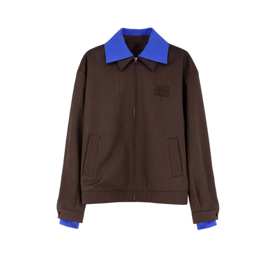 MIU MIU Brown/Blue Wool Jacket New & Authentic (Women's size
