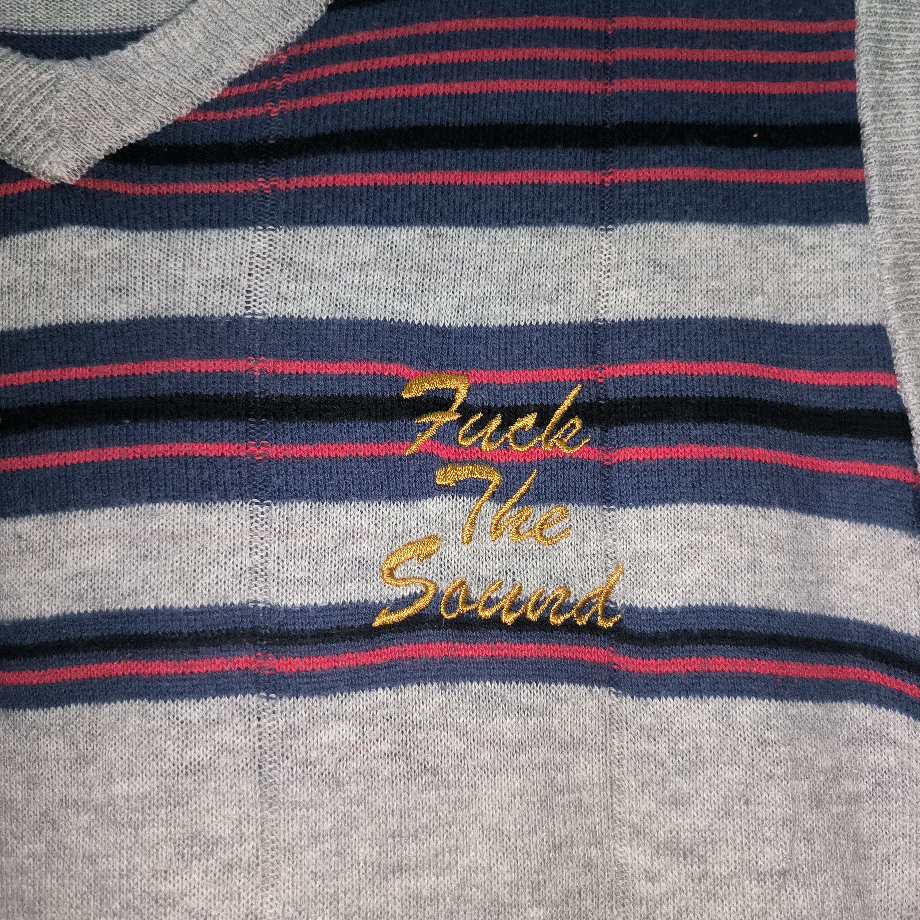 20471120 × Hysteric Glamour Vintage 1990s Hysterics Glamour Fuck The Sound Knit Vest Size US L / EU 52-54 / 3 - 2 Thumbnail