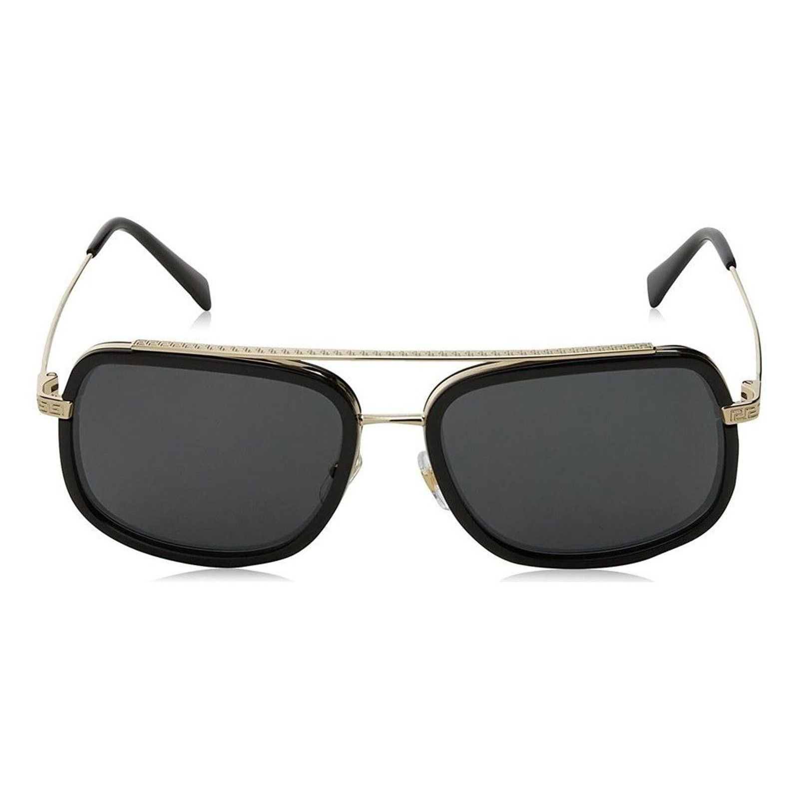 Versace Versace Greca Monogram Logo Pale Gold Black Sunglasses Size ONE SIZE - 2 Thumbnail
