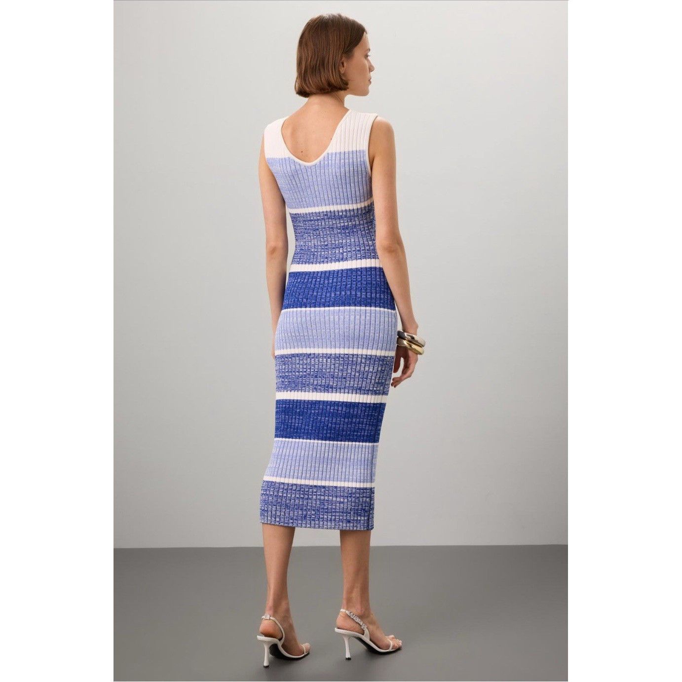 Other Toccin Womens Sadie Sleeveless Striped Midi Dress Msrp $395 Size S / US 4 / IT 40 - 3 Thumbnail
