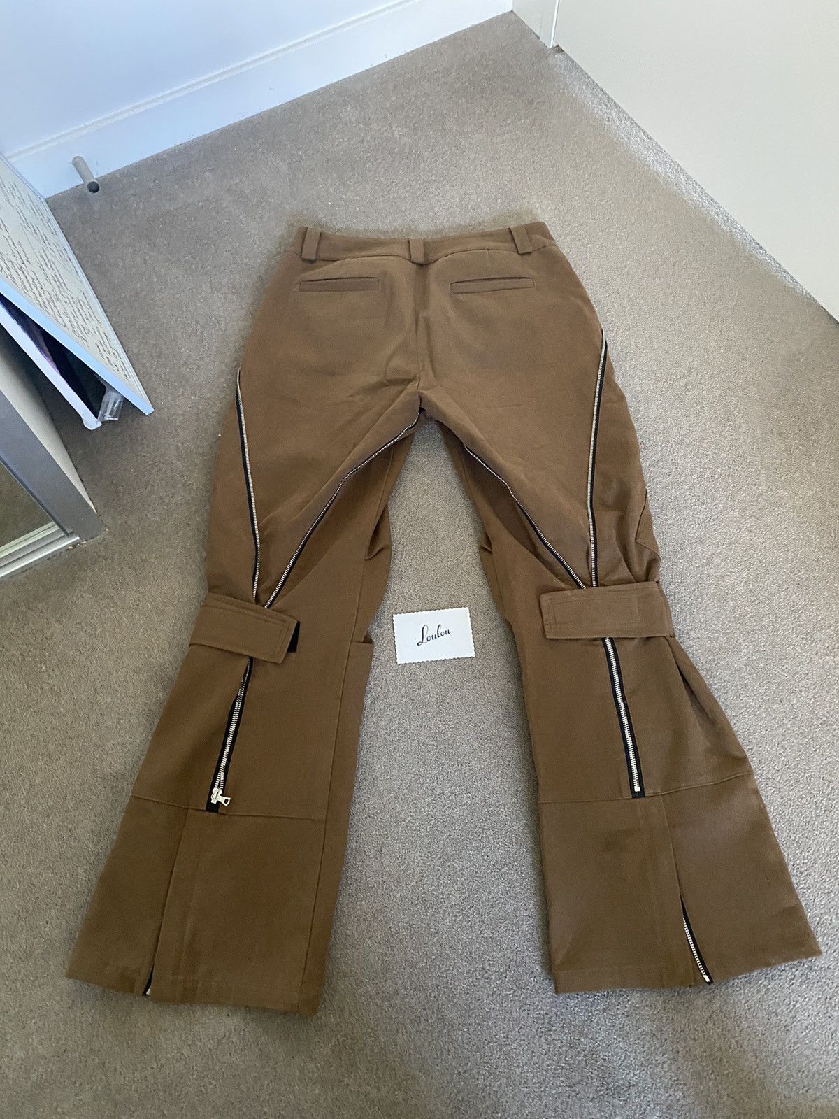 image of Designer Veerkracht Brown Zip Pants, Men's (Size 30)