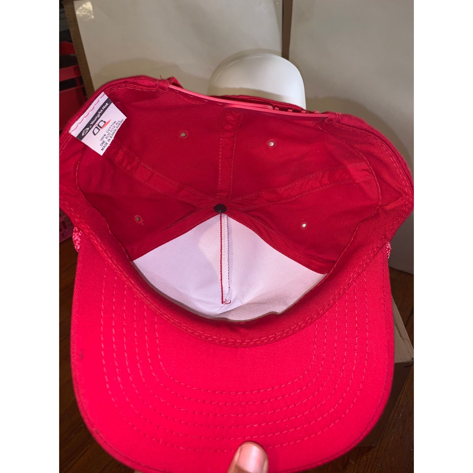 Vintage Vintage Red Rope Trucker Hat Custom Sign Co Snapback 5 Panel Size ONE SIZE - 5 Thumbnail