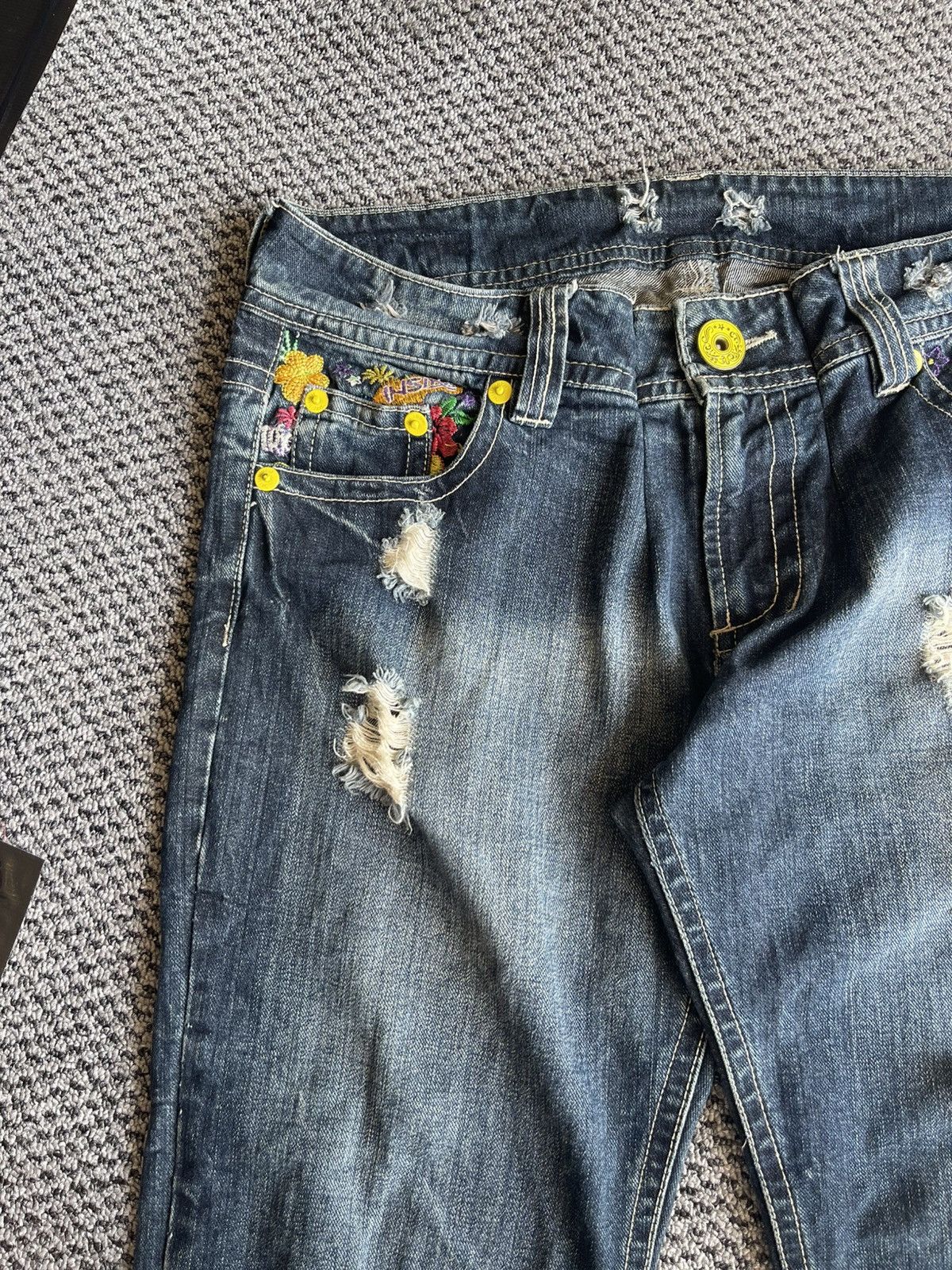 Designer × Japanese Brand Surf Hawaii Y2K Jeans Embroidery Floral Pocket Size US 34 / EU 50 - 11 Thumbnail