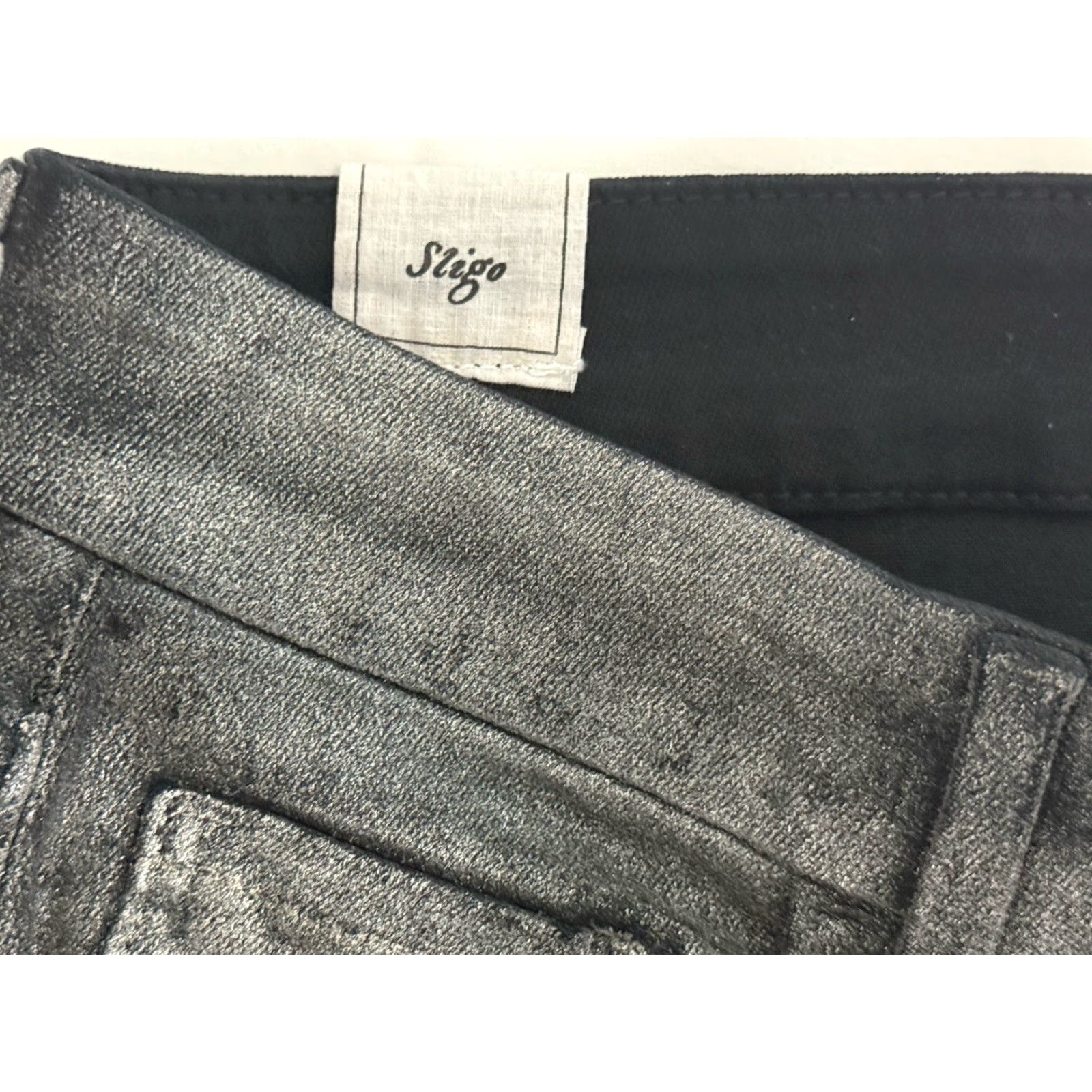 Frank & Eileen VINTAGE Frank & Eileen Women's Slim Fit Crop Jeans Silver 28 High Rise Metallic 2010s Made in USA Size 28" / US 6 / IT 42 - 7 Thumbnail