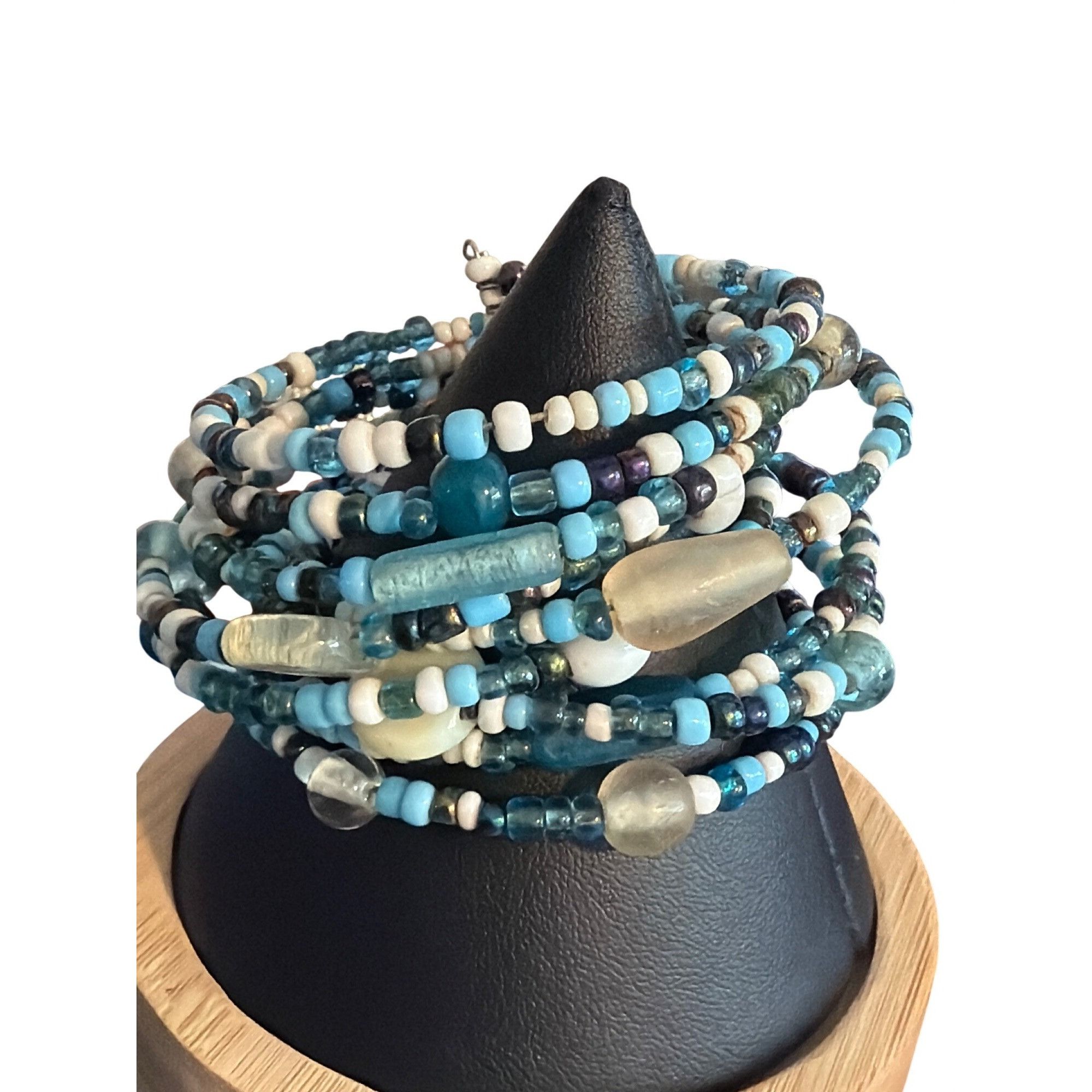 Other Memory Wire Multi Strand Cuff Bracelet Acrylic Glass Beads B Size ONE SIZE - 1 Thumbnail