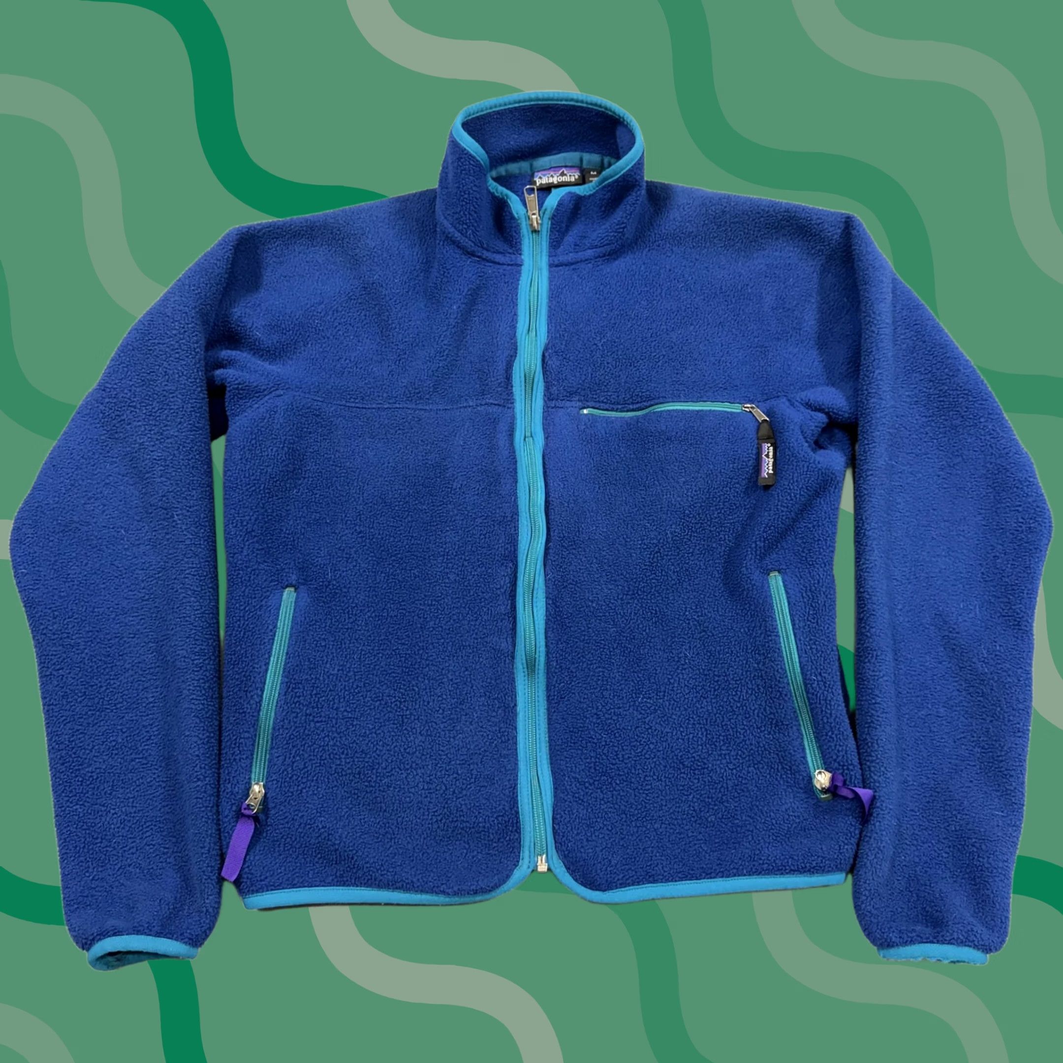 Patagonia Vintage 80s Patagonia Fleece Lined Vest Blue Outdoor USA 