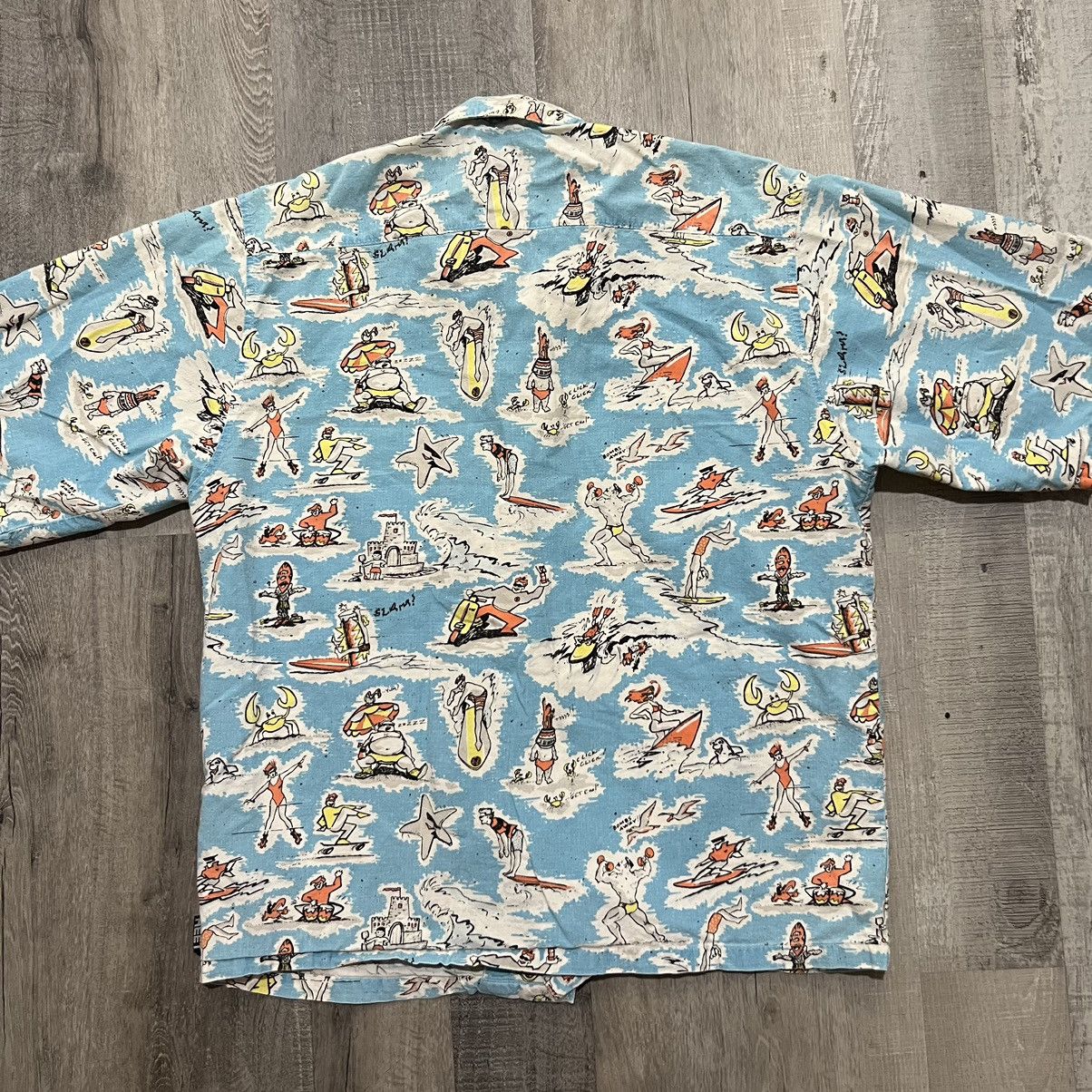 Vintage VTG Heet Pop Art Surf Skate Loop Collar Beach Button Shirt Size US M / EU 48-50 / 2 - 3 Thumbnail