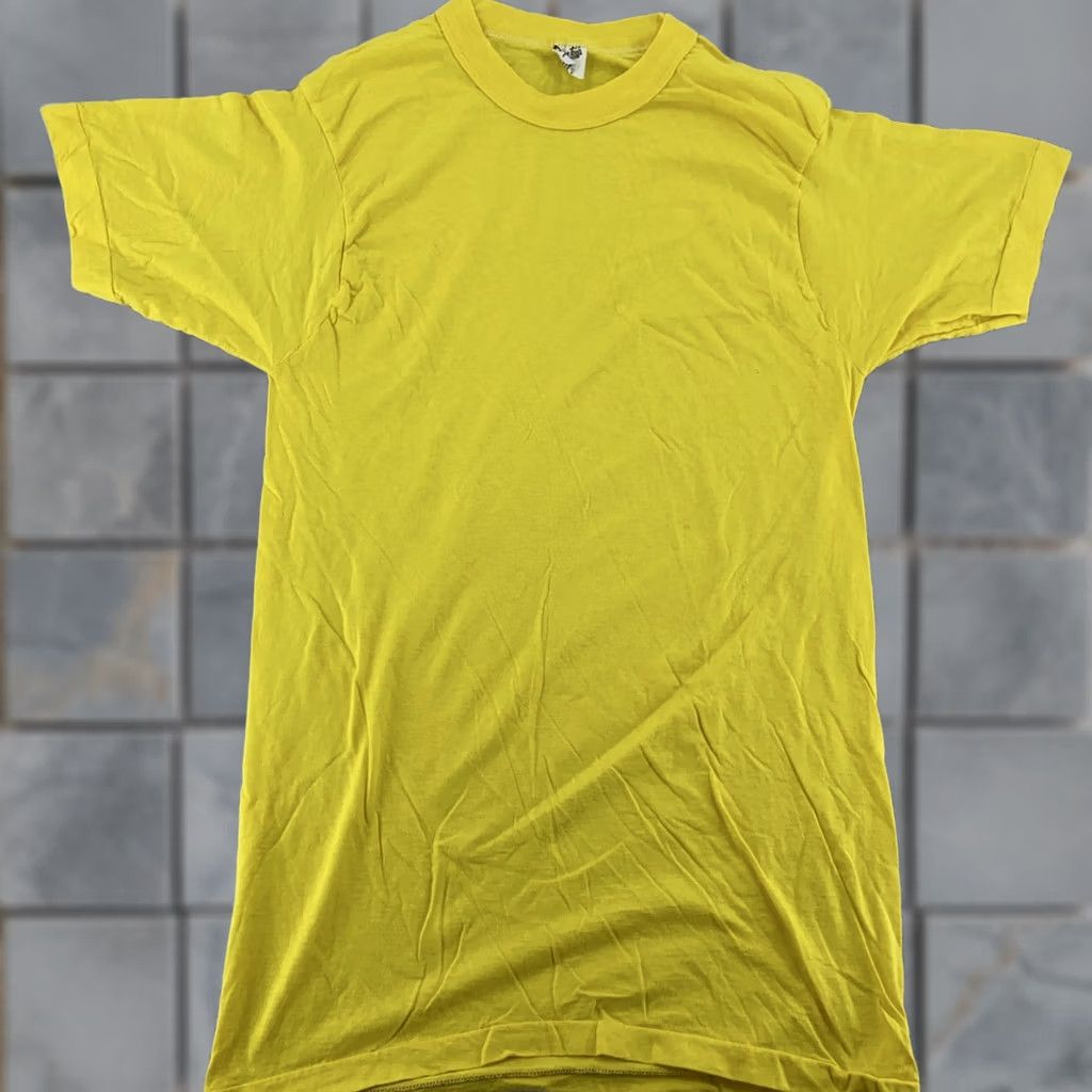 Vintage You're Tops Shirt Mens XS Yellow Crew Neck 100% Cotton Short Sleeve Casual Tee Size US XS / EU 42 / 0 - 1 Thumbnail