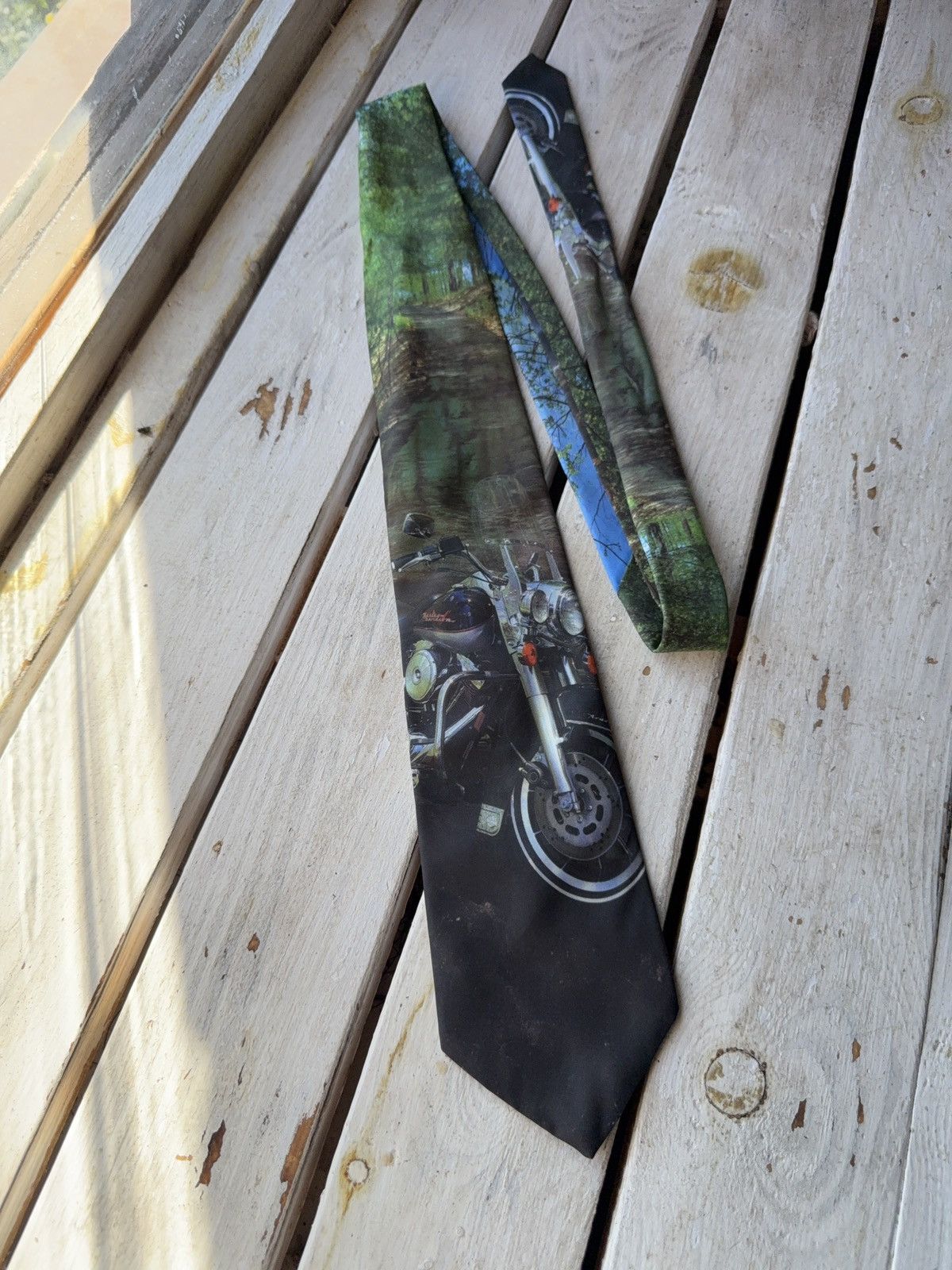 Harley Davidson Vntg 1995 USA Harley-Davidson Road King Tie by Ralph Marlin Size ONE SIZE - 1 Thumbnail